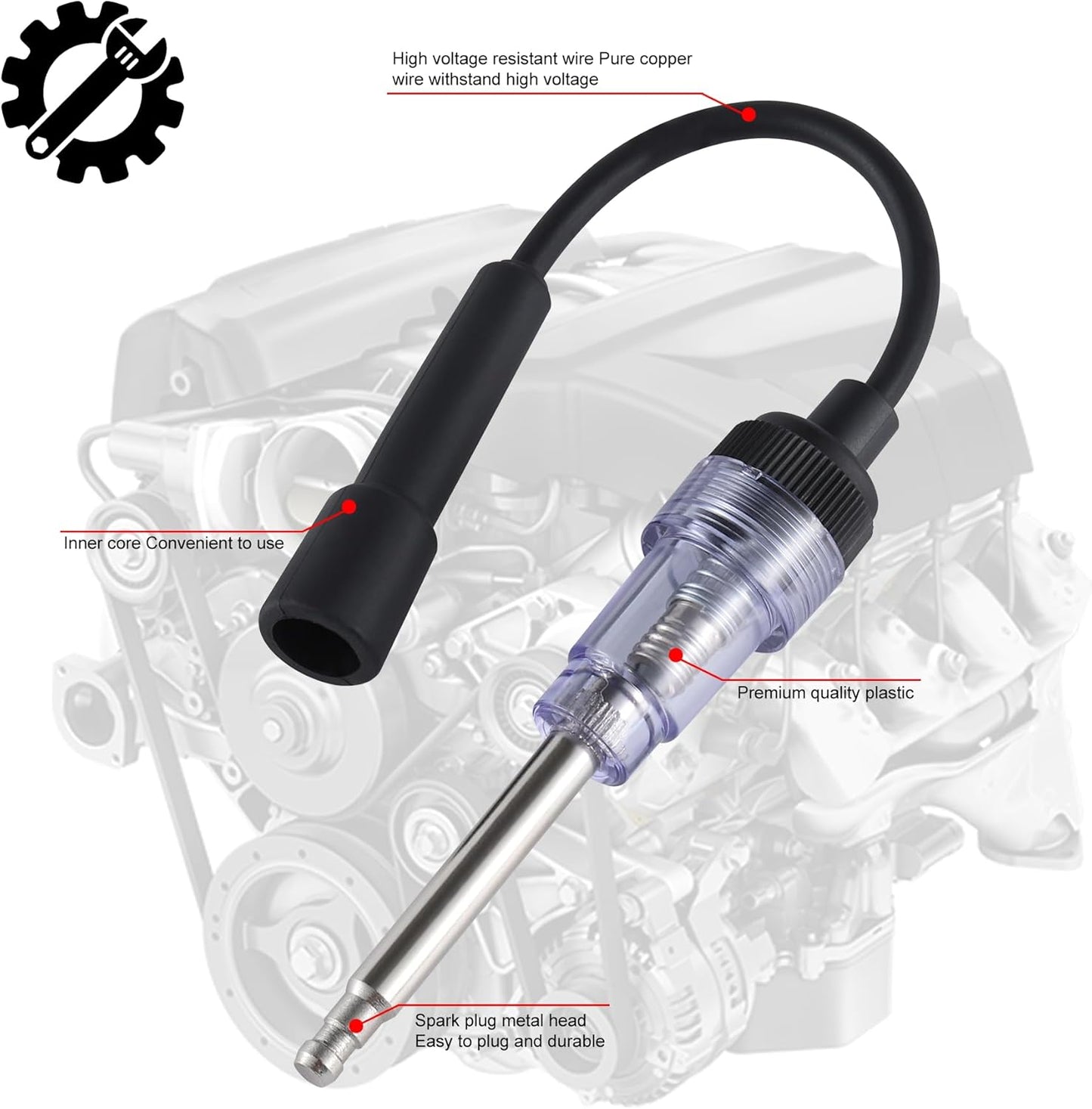 SINGARO 2PCS Inline Spark Plug Tester, Plug-in Engine Ignition Tester, Car Exterior Accessories, Automobile, Lawn Mower,Engine Verification-Armature Diagnostic Test Tool