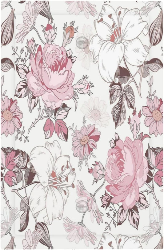 Light Switch Cover Plate Modern Watercolor Flower Pink White Wildflower 1 Gang No Device Blank Electrical Wall Plates Faceplate Decorative Switch Plate for Bedroom Home Decor