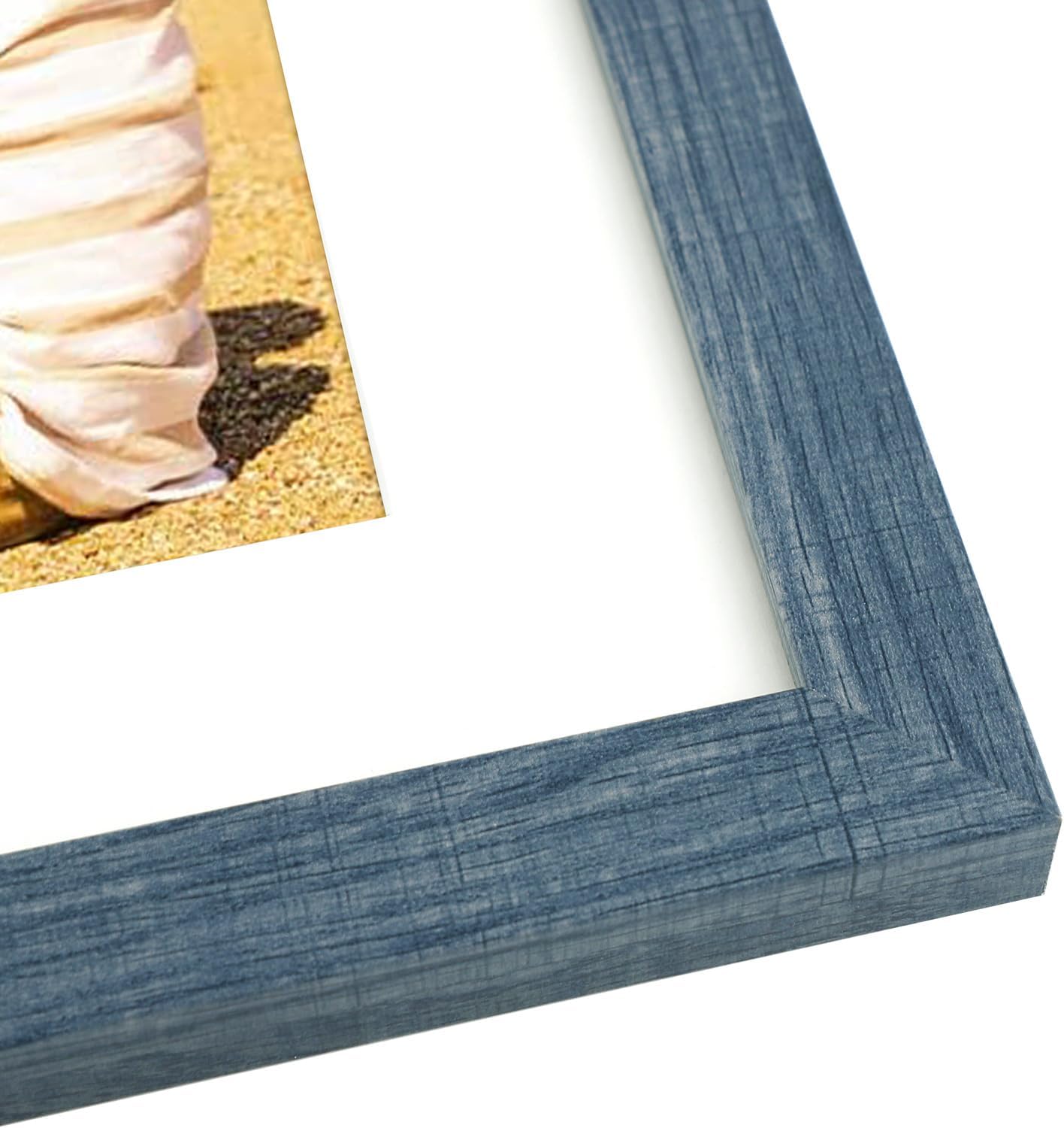 Golden State Art, 11x14 Picture Frame with Mat for 8x10 - High Definition Glass Wall Mounting Horizontal Vertical Display (Blue, 2 Pack)