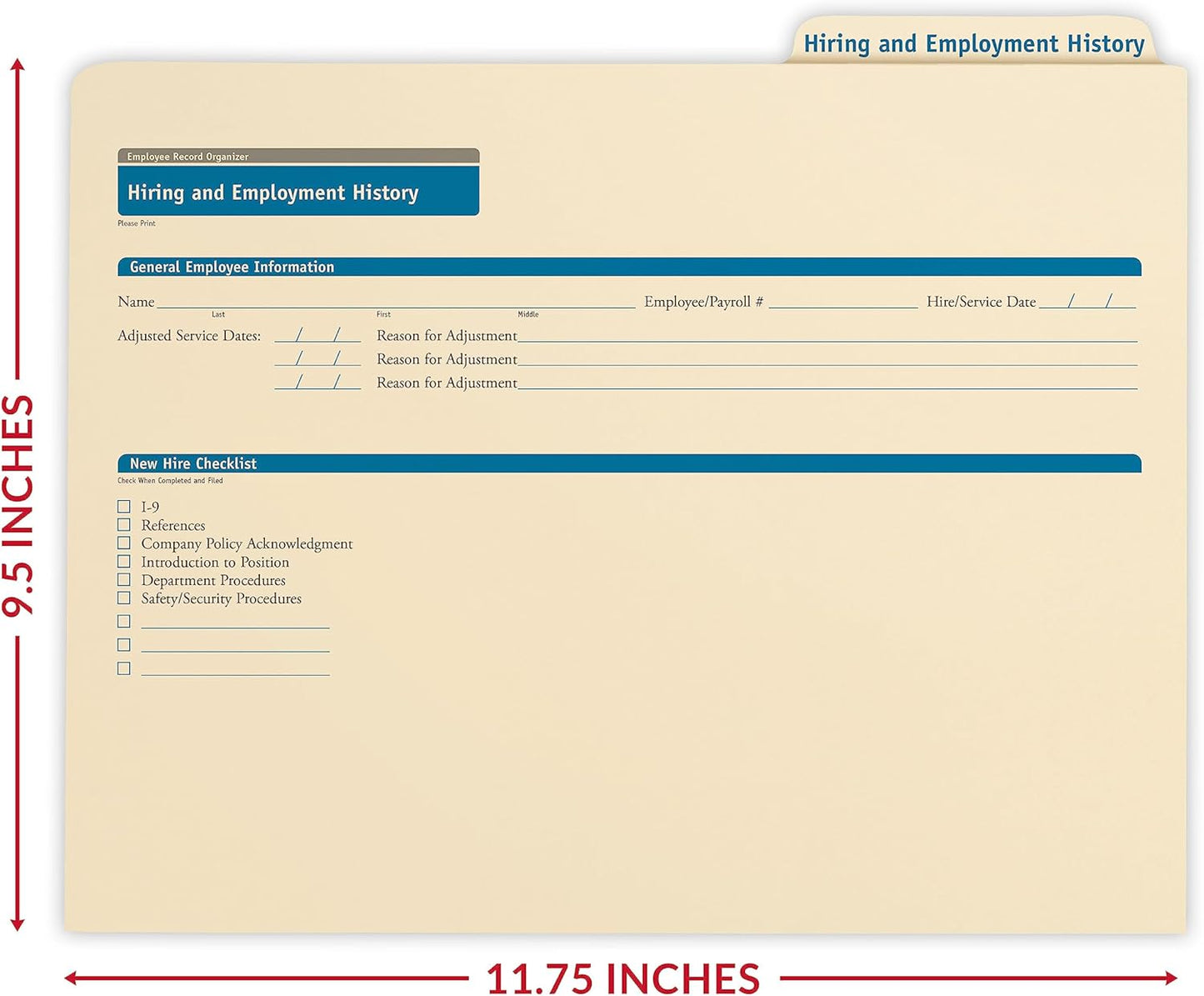 ComplyRight Hiring/Employment Folder | 11.75” x 9.5” | HR and Employee Management | 25-Pack