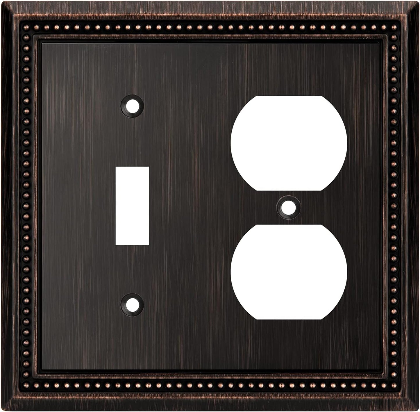 Henne Bery Sunken Pearls Decorative Wall Plate Switch Plate Outlet Cover (Toggle/Duplex, Aged Bronze)