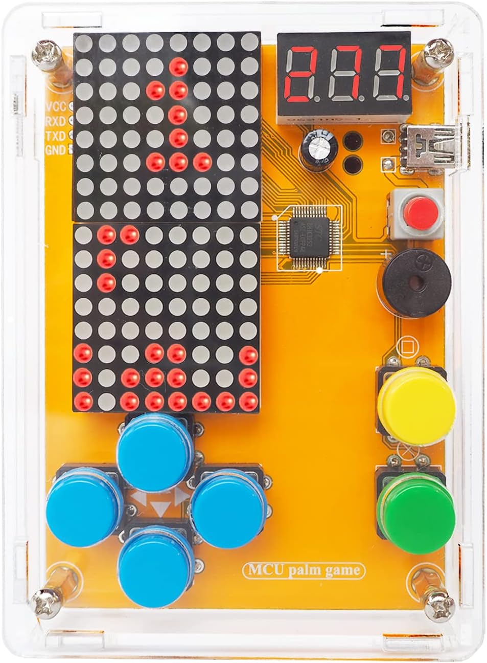 DIY Solder Project Game Kit with 5 Retro Classic Games for Electronic Soldering Practice and Learning, Comfortable Acrylic Case and Handheld Size, Ideal Gift for Family and Friends by VOGURTIME