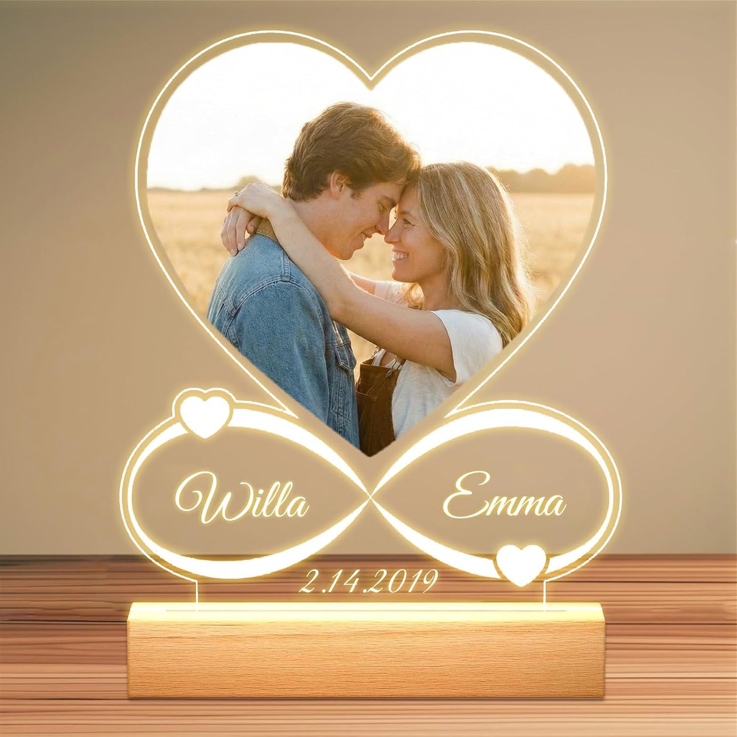 Custom Picture Frames - Customizable Decorative Sign with Photo & Song Option - Ideal Gift for Couples, Mothers Day, Boyfriend & Girlfriend (Grandma)