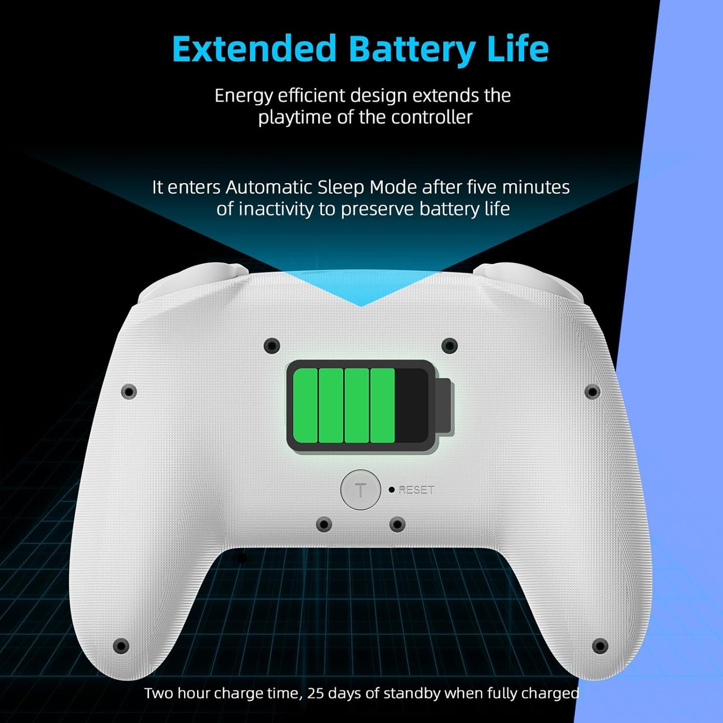 NexiGo Wireless Controller (No Deadzone) for Switch 2 and Switch, Extra Controllers for Nintendo Switch Controllers, Bluetooth Switch Controller, Turbo and LED Light (White & Blue)
