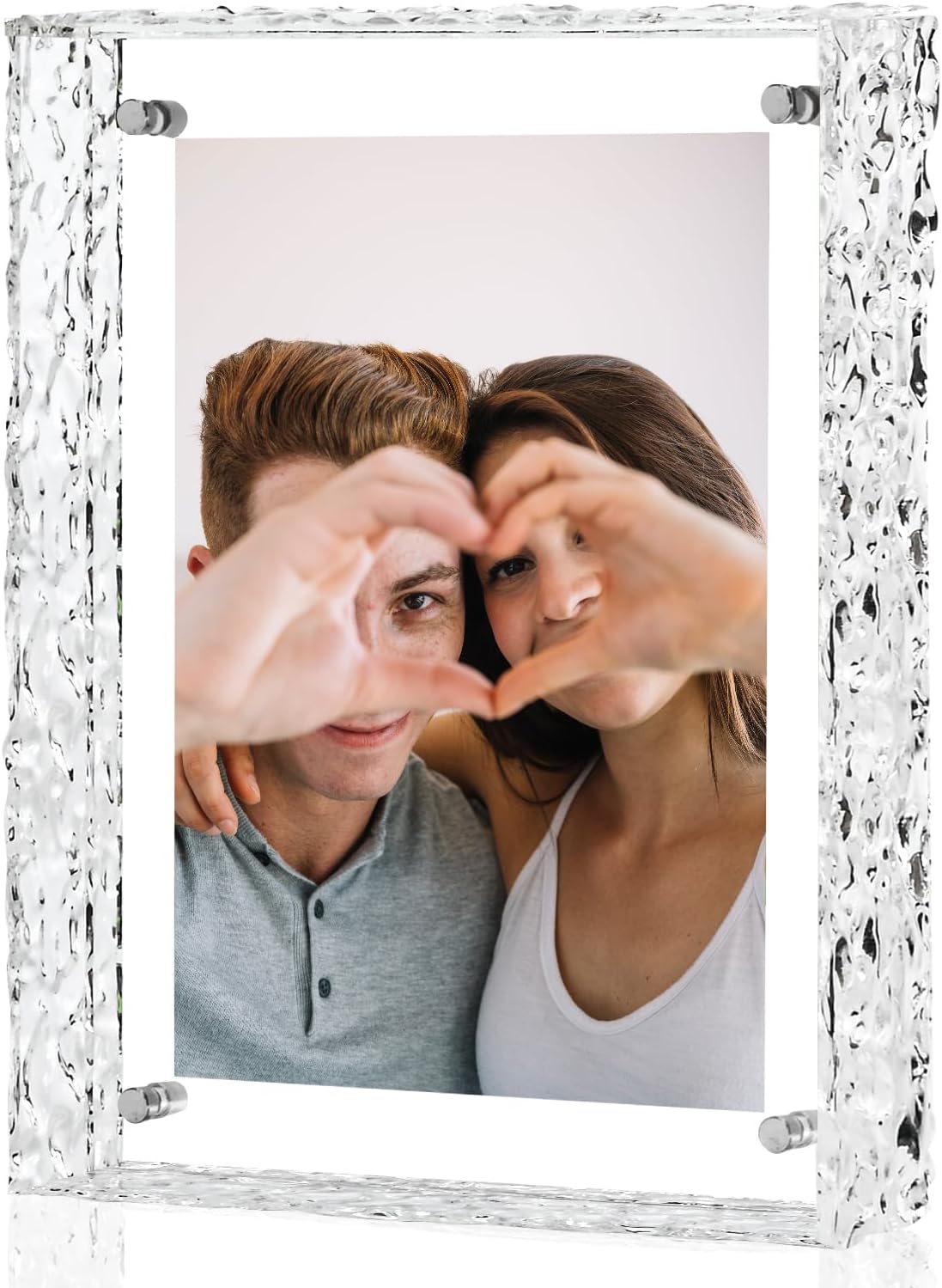 5x7 Picture Frames, Refined Crystal-Clear Acrylic Photo Frame, Wall & Tabletop Display Frames, Modern Floating Style for Home Office Decoration, Transparent (1 Pack)