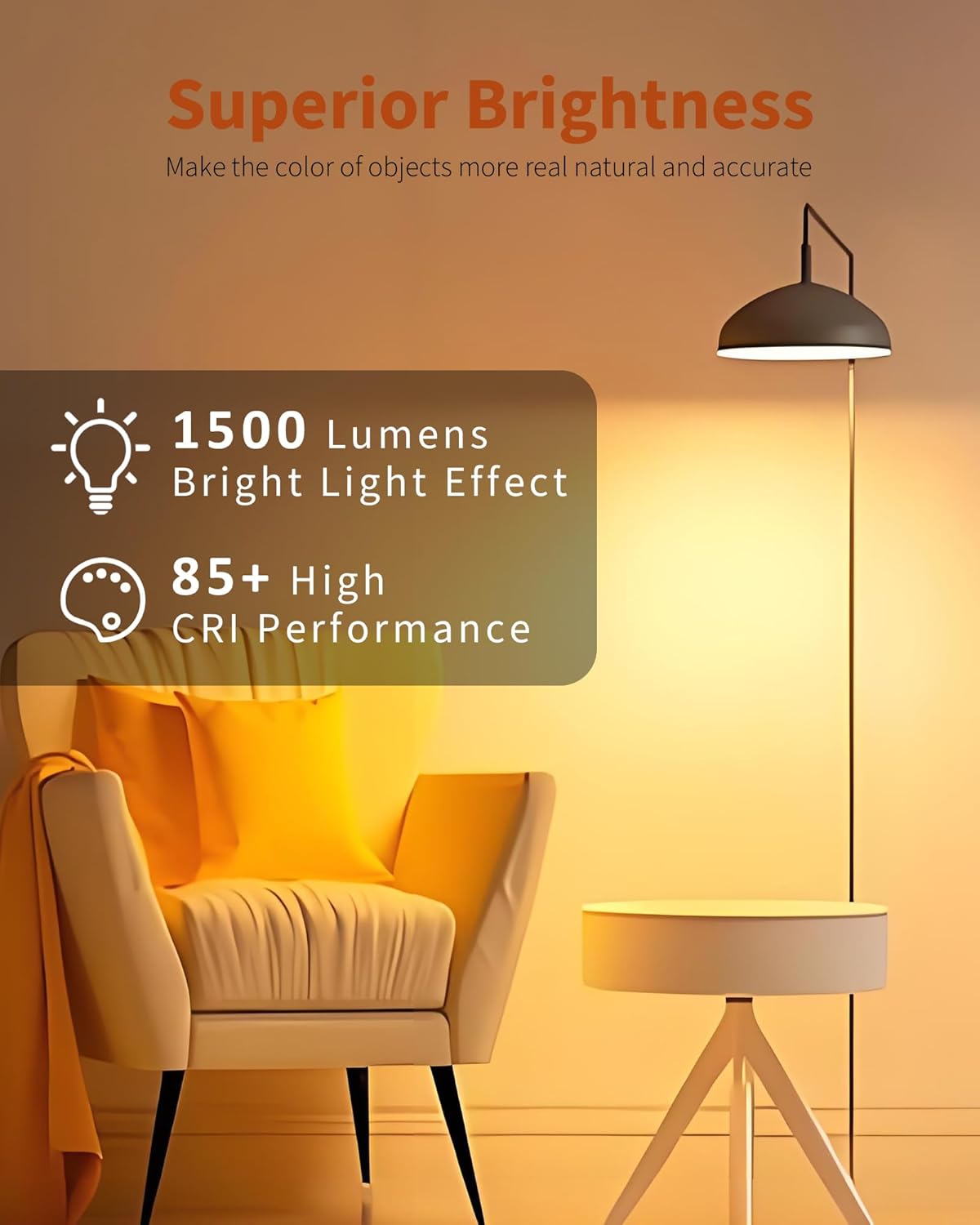 TJOY 10 Pack LED Light Bulbs, 100 Watt Equivalent A19 LED Bulbs, Soft Warm White 2700K, Energy Saving Light Bulb with E26 Standard Base, 1500 Lumens Non Dimmable Lamp Bulb for Home Bedroom Kitchen