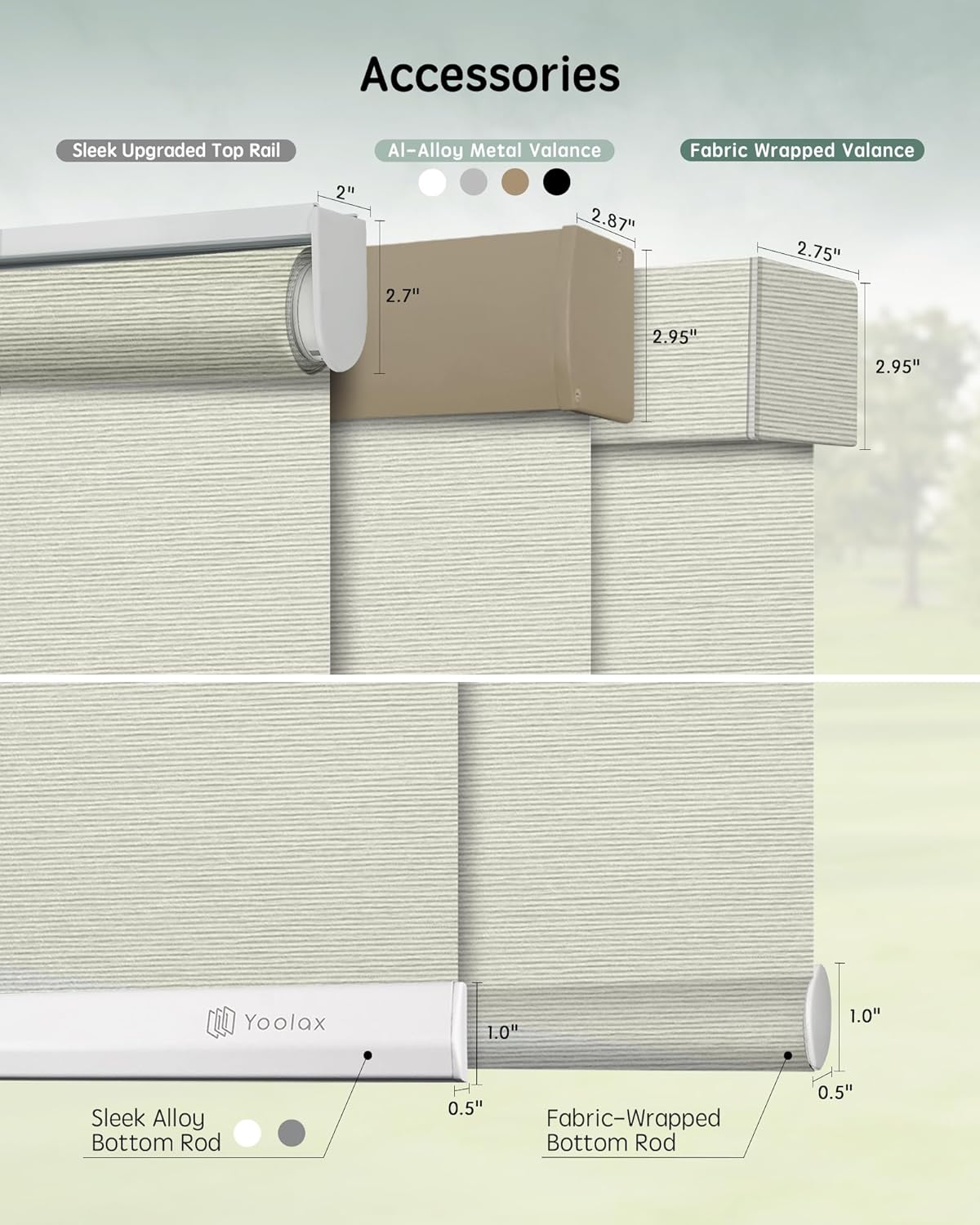Yoolax Motorized Blinds with Remote, Smart Blinds for Windows Motorized Roller Shades, Automatic Window Shades Compatible with Alexa Custom Size (Light Filtering-Horizontal Beige)