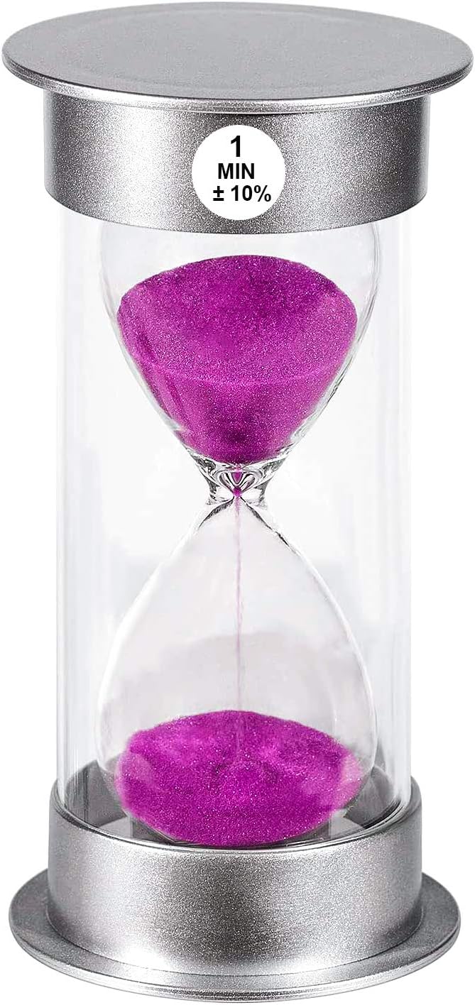 SuLiao Sand Timer, 1 Min Hourglass - Large Purple Sand Clock - Unbreakable Plastic for Kids, Games, Classroom, Kitchen, Decoration