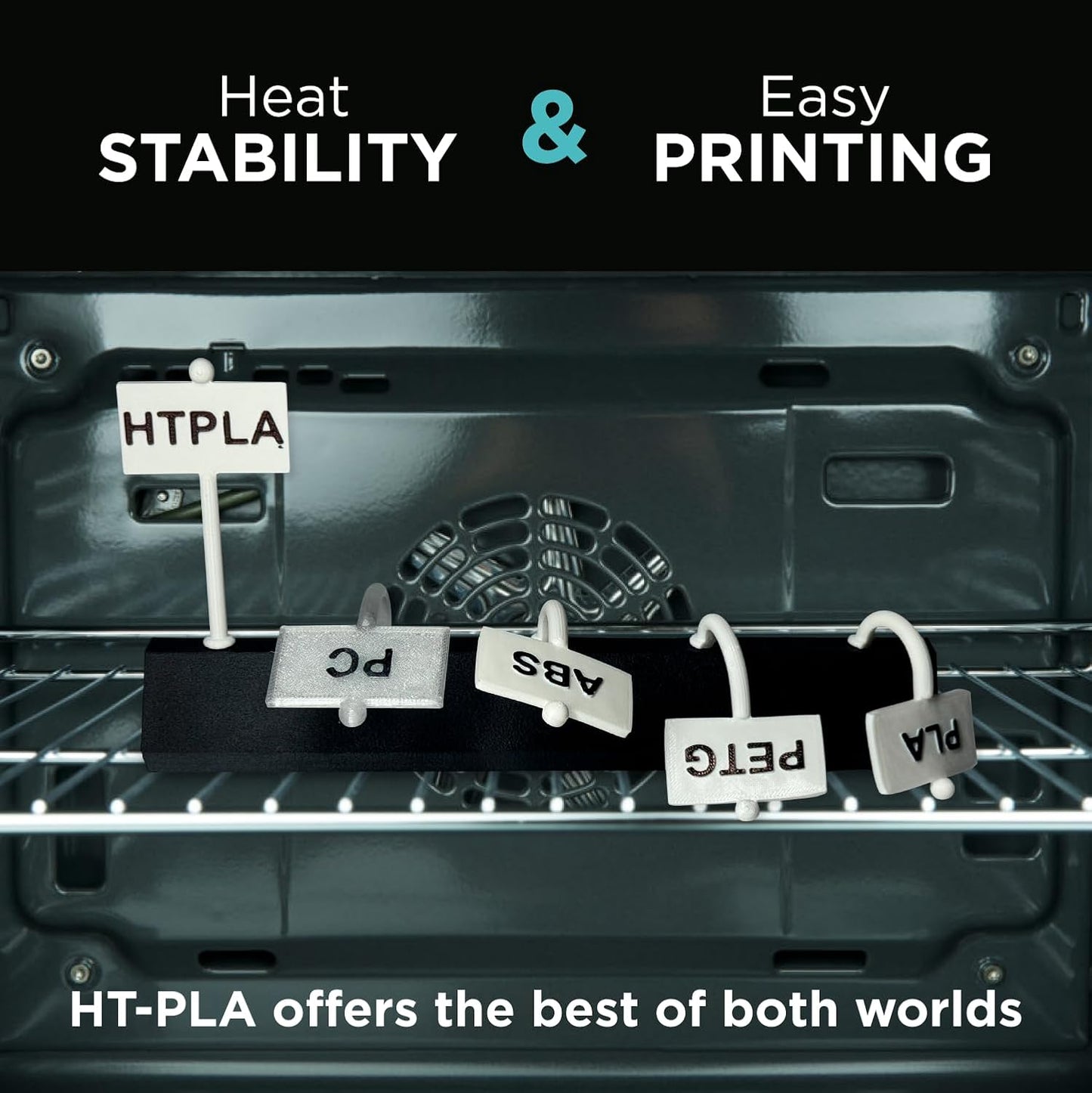 Polymaker HT-PLA Filament 1.75mm Red, High Temp PLA for 3D Printing, Heat Stable Up to 150°C, Easy to Print, Works with Most FDM Printers, 1kg Spool