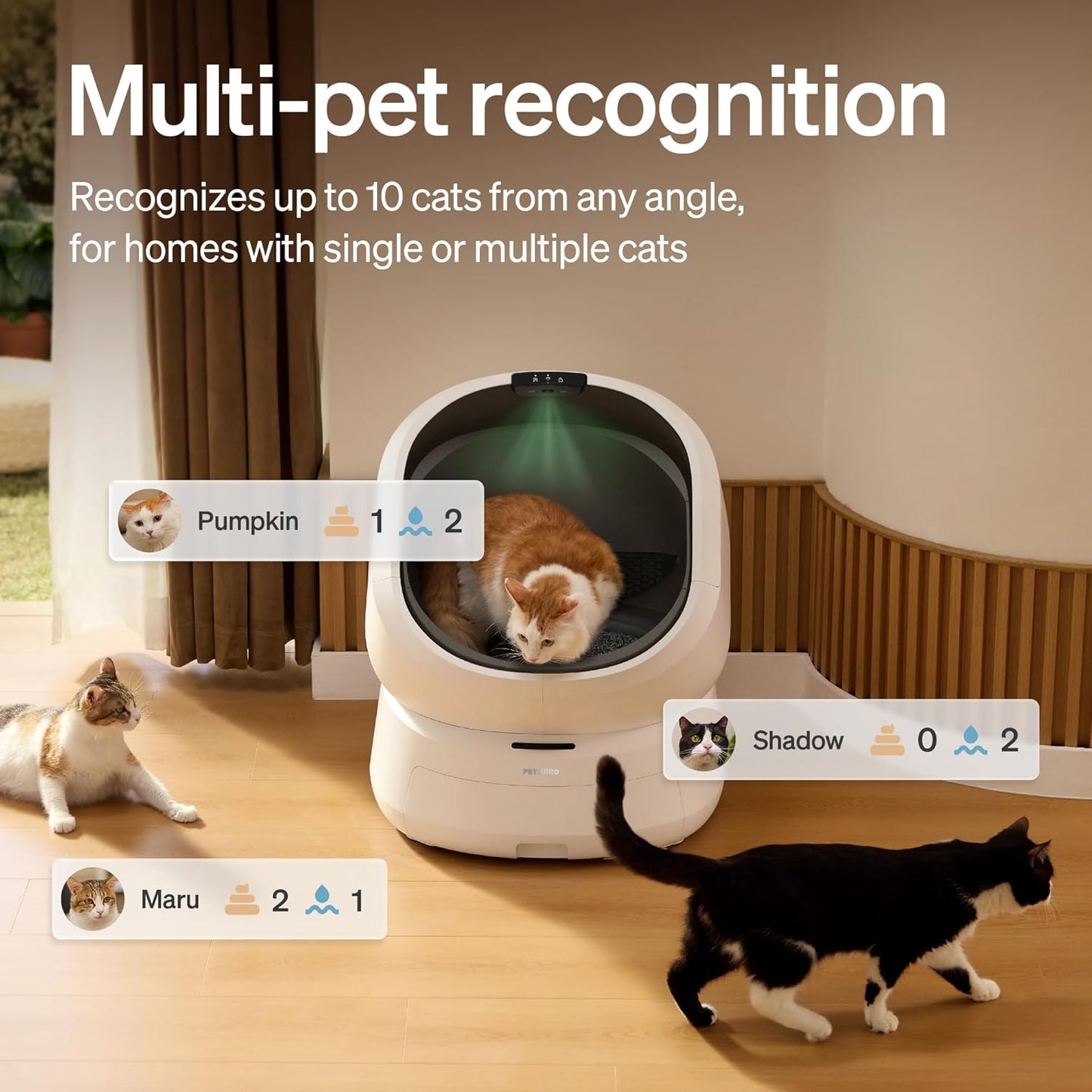 PETLIBRO Luma Automatic Cat Litter Box AI Waste Analysis, Open-Top Self Cleaning Litter Box, in-App Usage Tracking Multi-Cat Recognition, Triple Safety Protection Odor Control+Accessory Kit