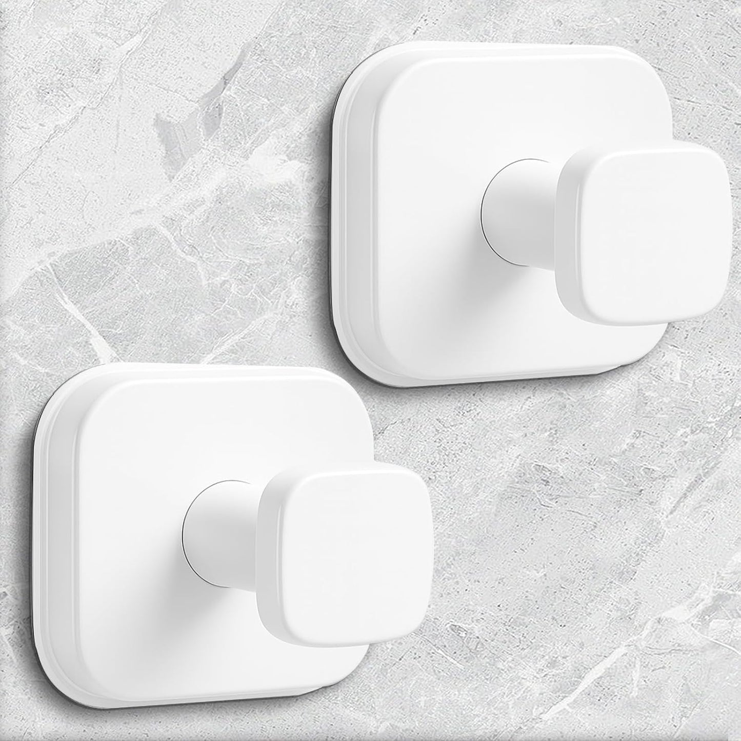 Shower Hooks for Inside Shower,Reusable Suction Cup Hooks for Glass Window,Mirror,Removable Towel Hooks for Bathroom,2 Pack(White)