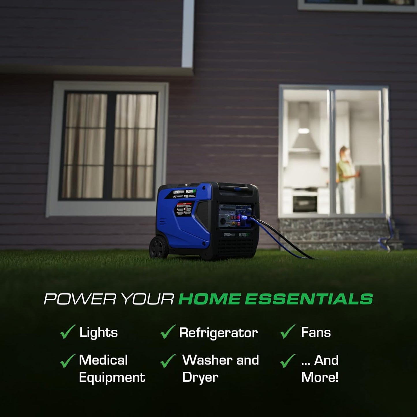 DuroMax XP7000iHT 7,000-Watt Portable Tri Fuel Inverter Generator