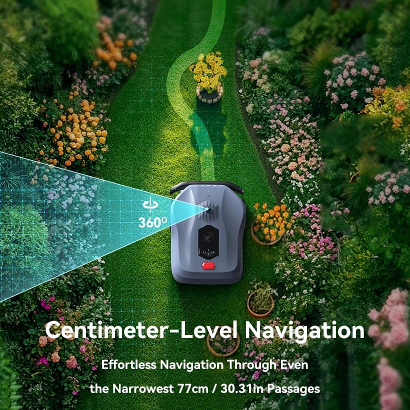 Neomow X LE Robot Lawn Mower Perimeter Wire Free for 0.37 Acre 3D LiDAR SLAM+Vision Mapping Robotic Lawnmower with 4G, No RTK Station Required, AI Accurate Obstacle Avoidance, App Control, Anti-Theft