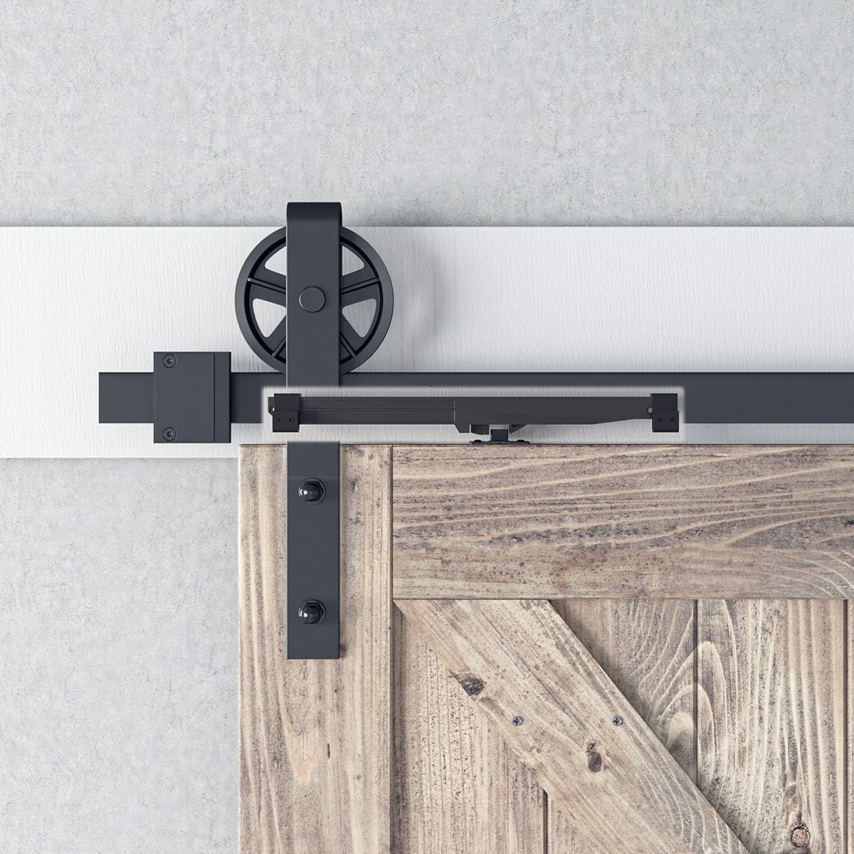 SMARTSTANDARD Barn Door Soft Close Kit, Matching 88-132 Pounds Single Door, Equipped with Spring Buffer Damper, Upgrade Hole-Free Version, 2PCS