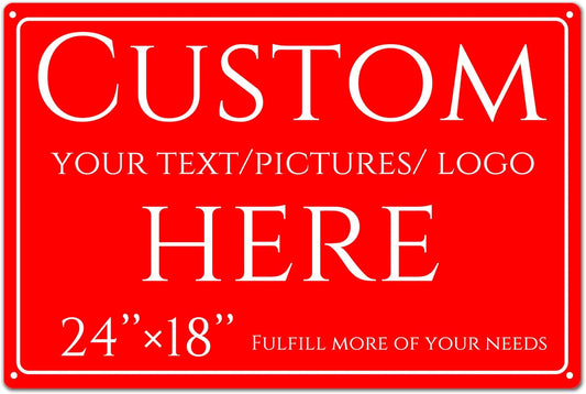 Custom Sign, personalized metal sign，Aluminum Weatherproof Metal Sign Multiple Sizes, Reflective，Customize for Office, Business, Workplace, factories, roads, fields, parks, safety tips(24 * 18 Inch)