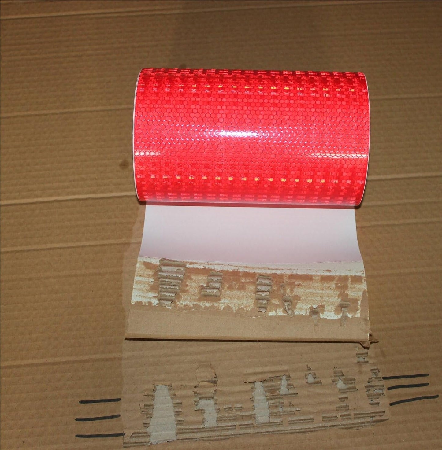 Red Reflective Tape Outdoor Waterproof 8 inch Wide, High Visibility Warning Industrial Marking Tape, Safety Stickers (68 feet)