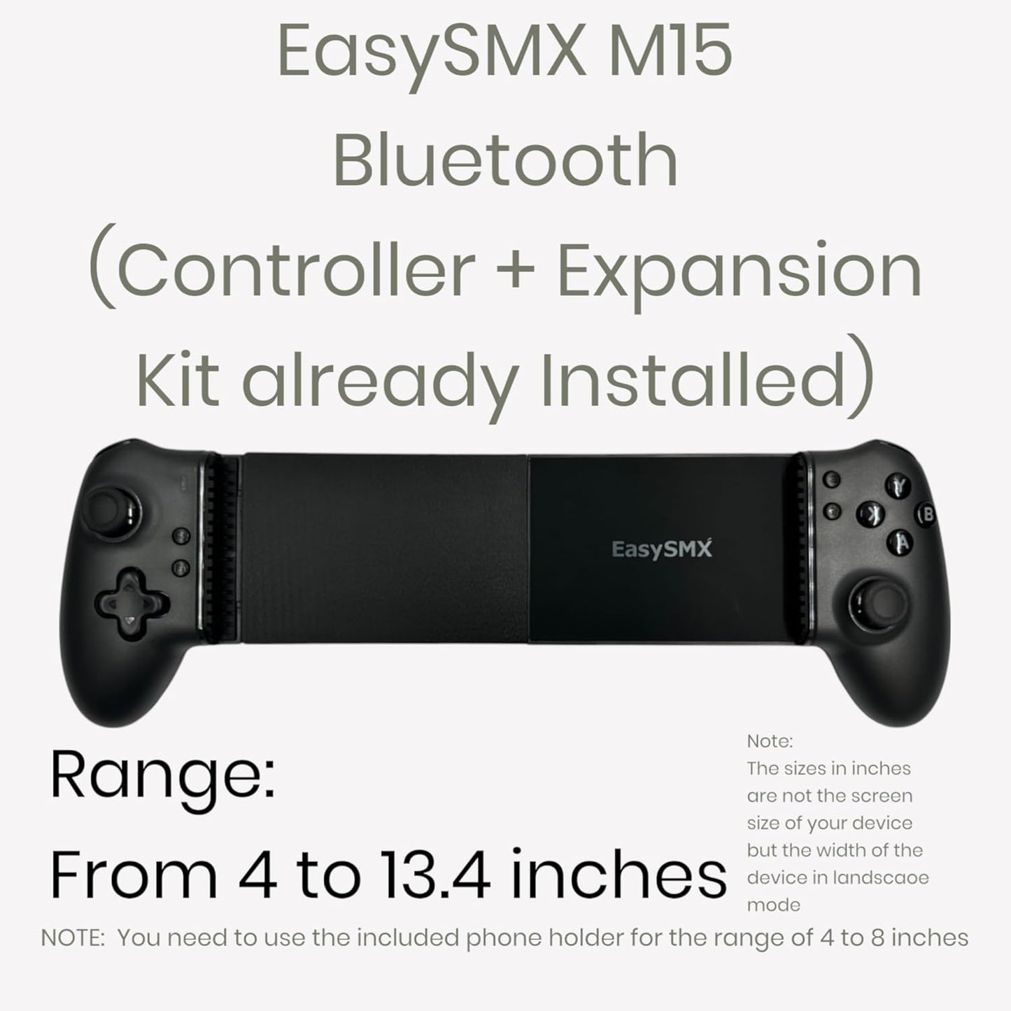 Moded Tablet Controller Easy SMX M15 Bluetooth (Controller + Expansion kit already installed + Case) It can hold tablets with screens up to 15 inches. (Extended Range 4 to 13.4 inches) (Control+Kit)