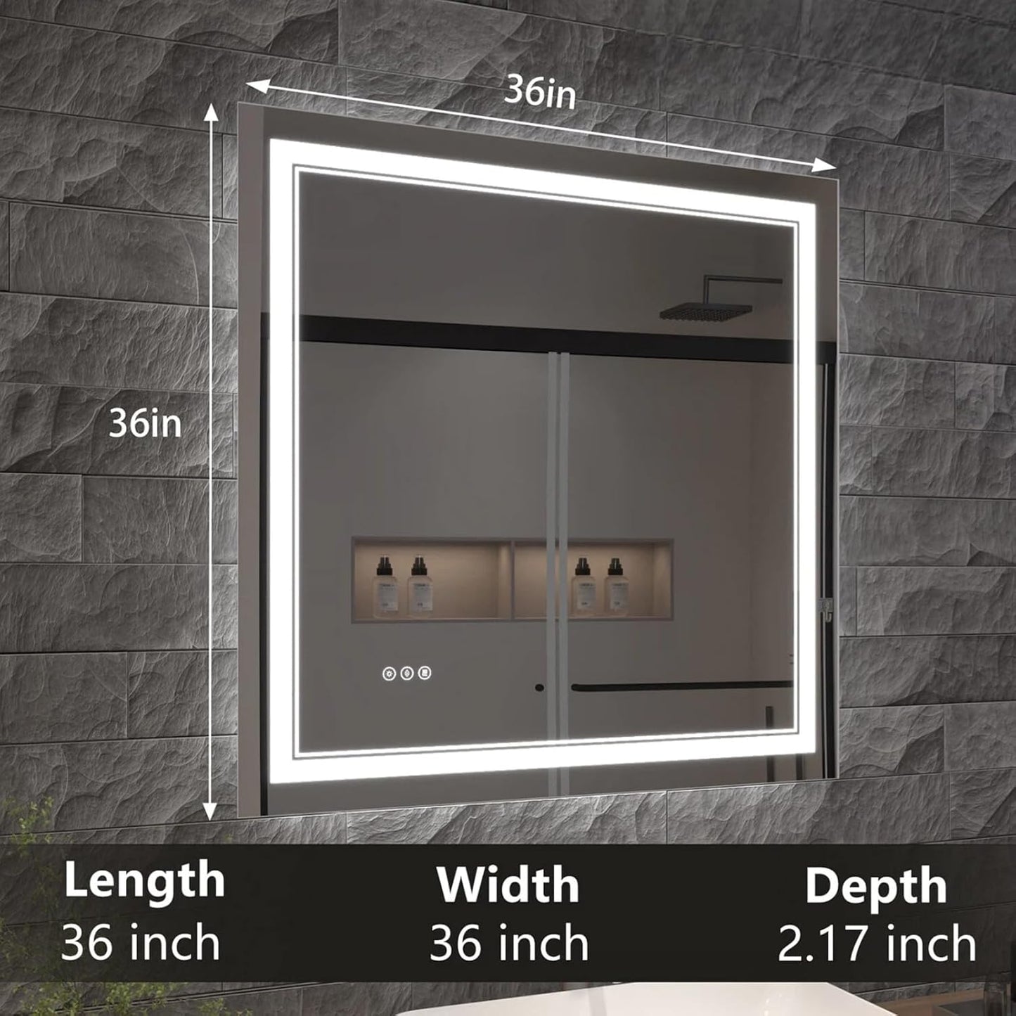 LED Bathroom Mirror with Lights, Wall Mirrors