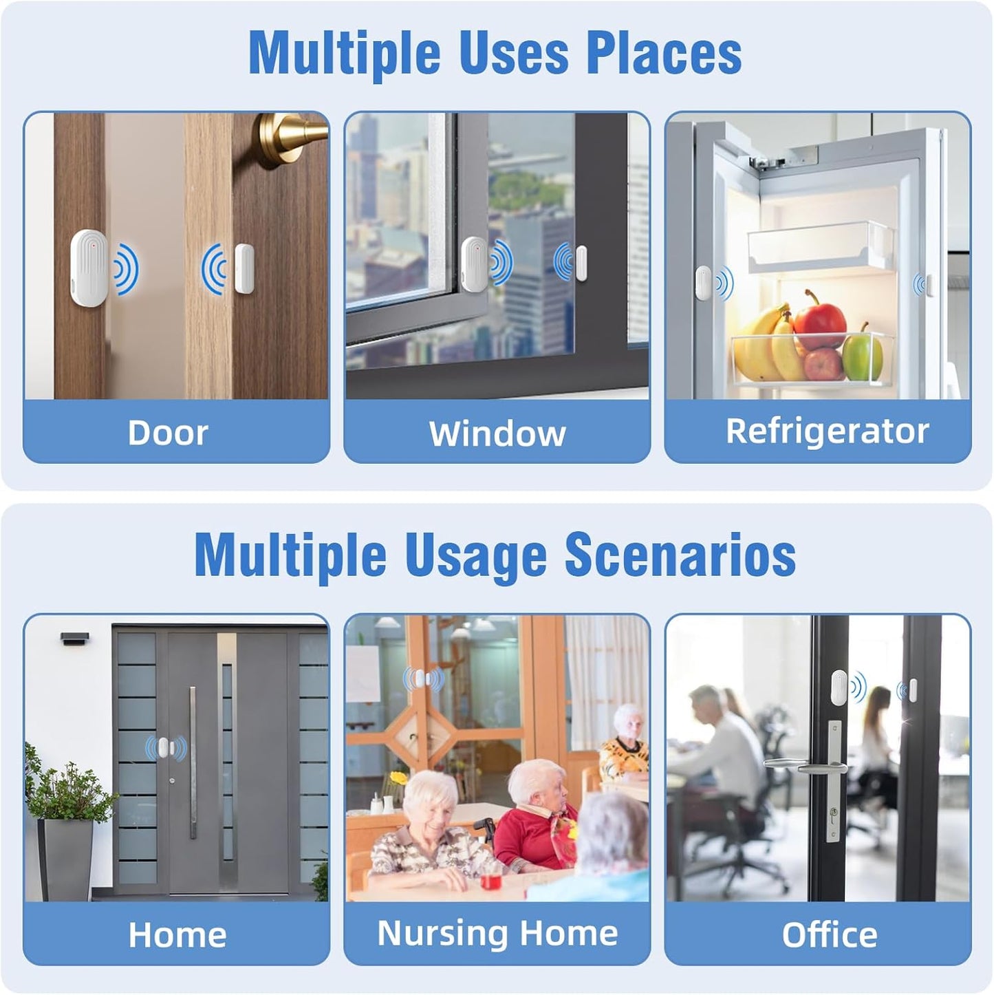 Door Chime,Sanjie WiFi Door Sensor Open Chime When Entering for Business/Home/Store/Office Alert Your Phone,Alarms for Kids Safety,500 FT Range,20 Ringtones ,1 Sensor 1 Receiver