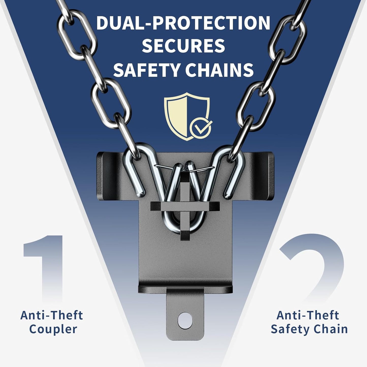 Trailer Lock Fits 2 5/16 Inch Couplers, Secures Safety Chains Anti-Theft Ball Hitch Lock, Pry-Resistant & Heavy-Duty Trailer Hitch Locks for RV | Cargo | Camper | Dump Trailer (Red)