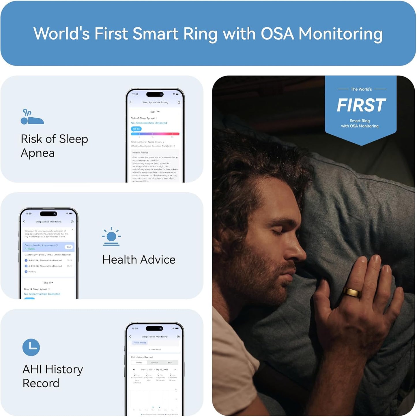 RingConn Gen 2, World’s First Smart Ring with Sleep Apnea Monitoring, No APP Subscription, 12-Day Battery Life, Stress/Heart Rate/Women's Health Tracker, Android & iOS Compatible (Gold, Size 12)