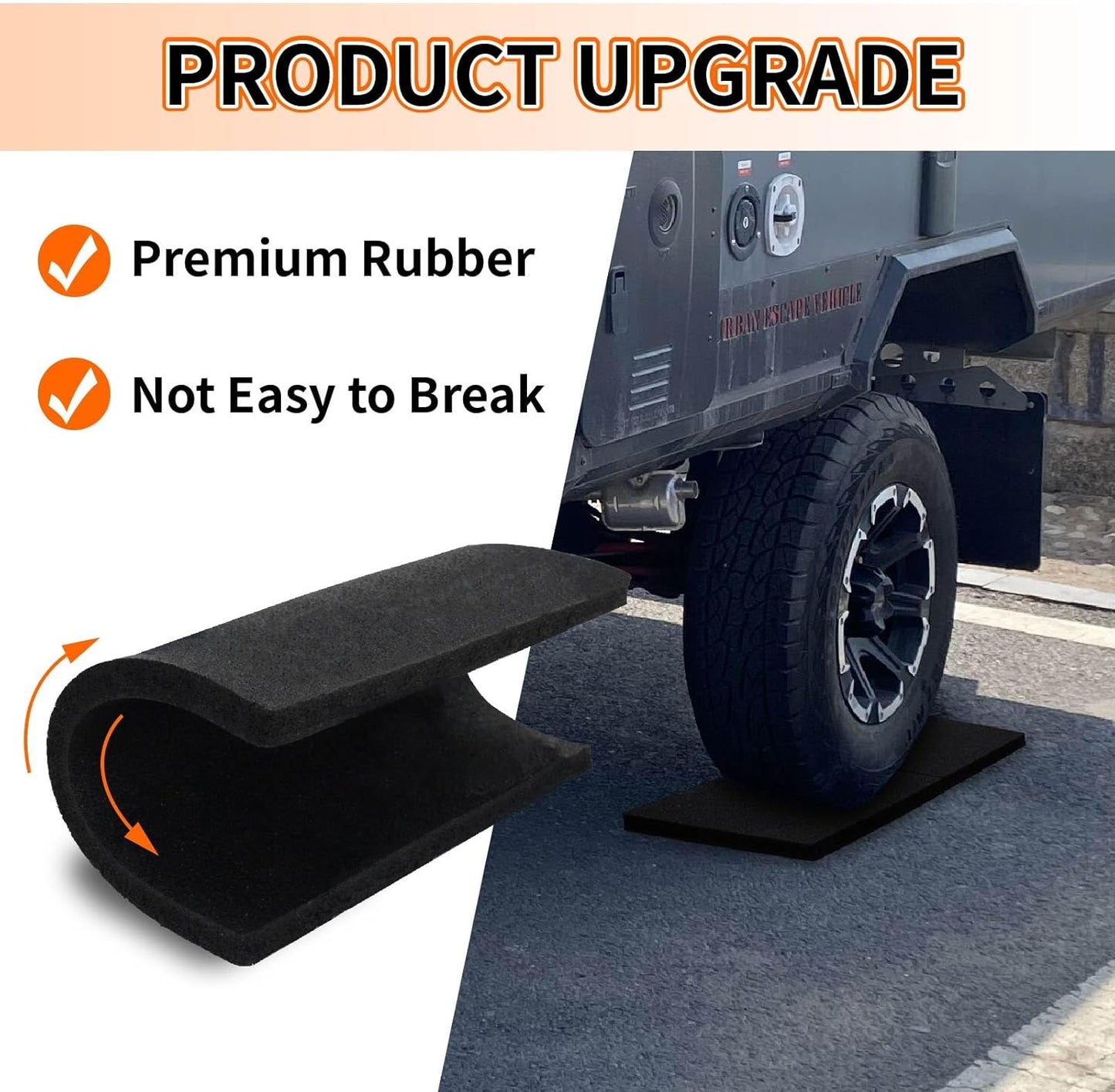 OULEME RV Leveling Block Flex Pads, 8.5” Rubber Jack Pads, Anti-Vibration & Anti-Slip Mats, for Camper Travel Trailer Jacks & Stands & Stabilizers on Uneven Surfaces, 2-Pack