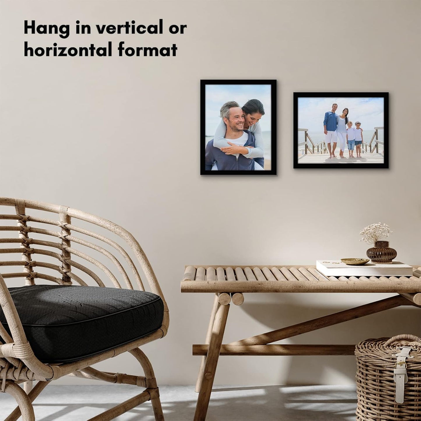 Americanflat 10x13 Picture Frame with Shatter-Resistant Glass - Signature Collection - Gallery-Style Frames Made of Engineered Wood - Photo Frame for Wall Display - Black
