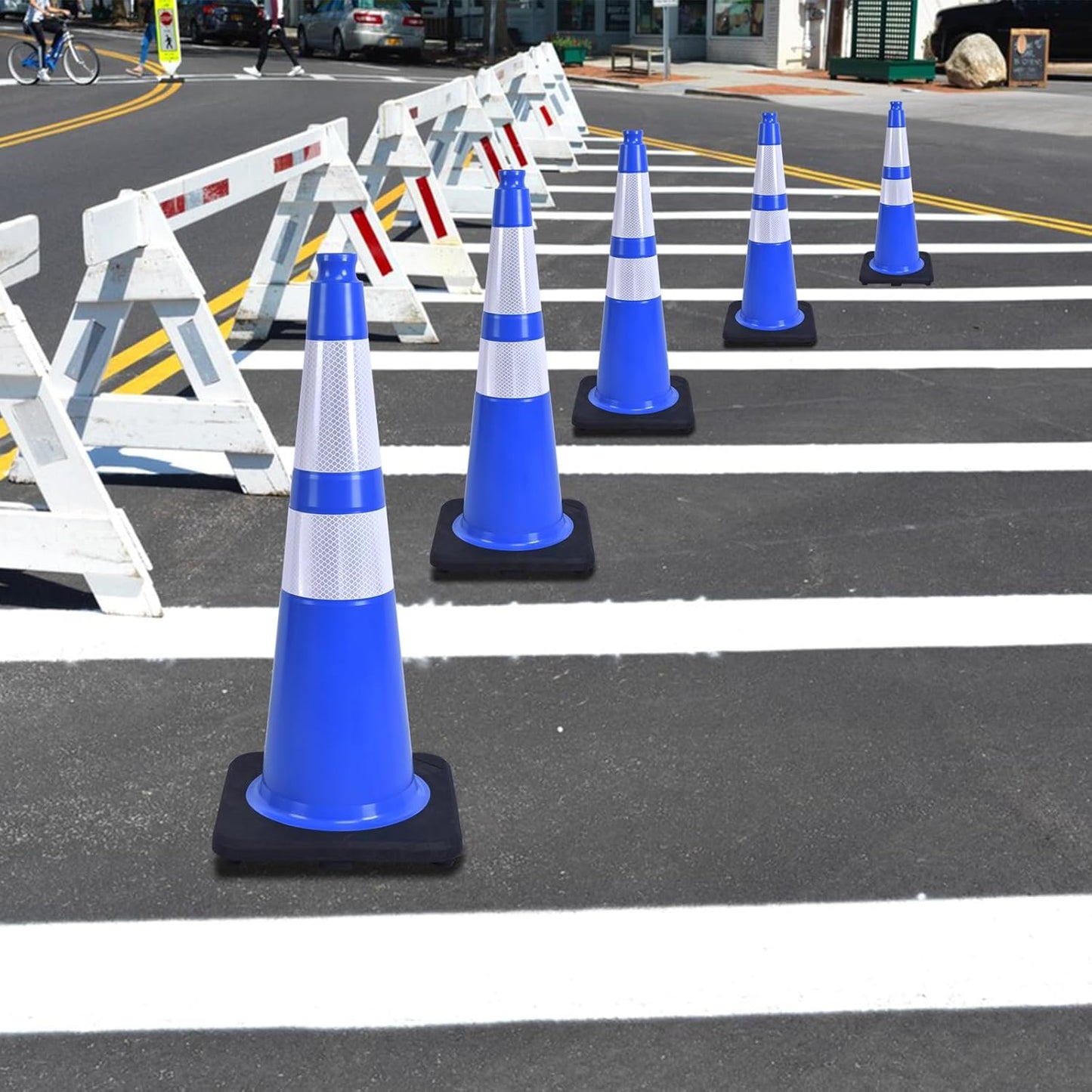 360 Pack 28" Blue Traffic Cones with Black Base – Durable Bulk Traffic Cones for Construction Sites, Events, and Parking Areas (360, Blue, 28 Inch)