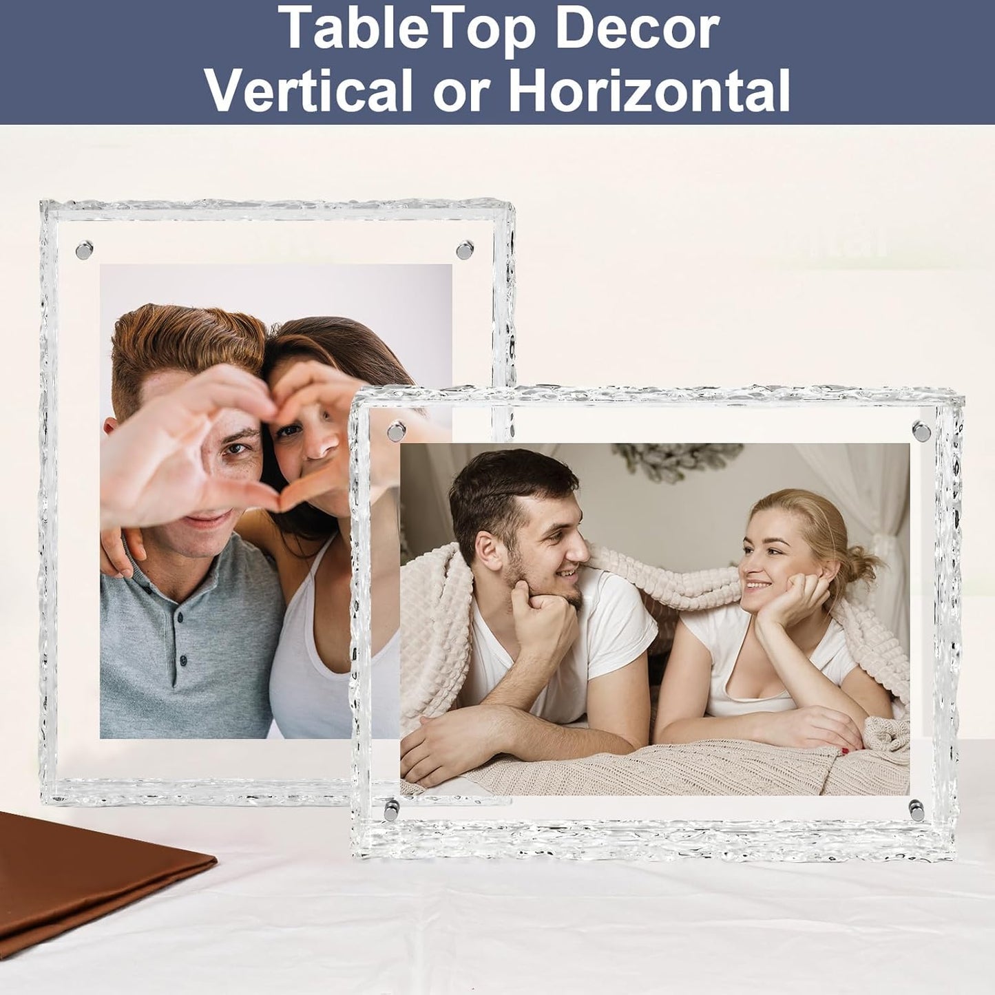 5x7 Picture Frames, Refined Crystal-Clear Acrylic Photo Frame, Wall & Tabletop Display Frames, Modern Floating Style for Home Office Decoration, Transparent (1 Pack)