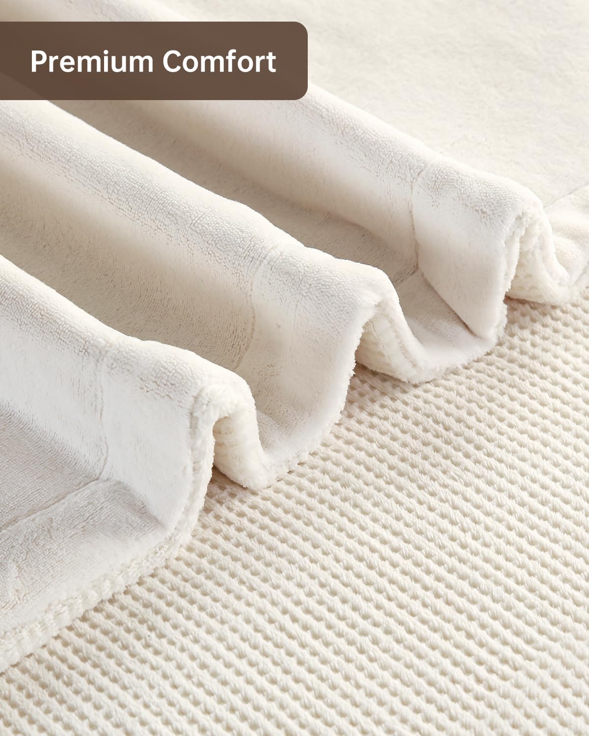 Electric Heated Blanket Twin Size, Washable Blanket Warmer for Home for Adults, Fast Heating Super Cozy Soft Fabric, 62" x 84", 9 Heat Levels, 1-9H Auto-Off, ETL Certified, Cream