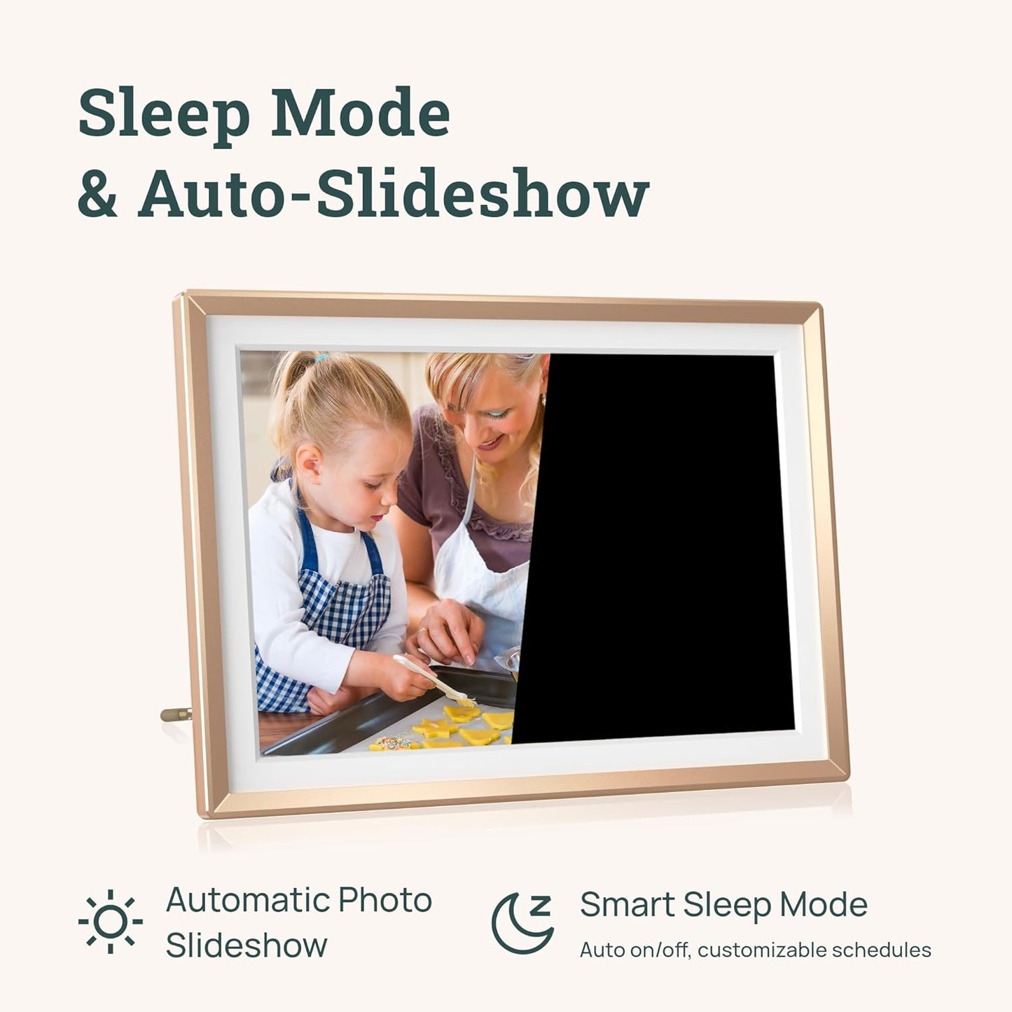 ARZOPA D10 Metal Digital Picture Frame 10.1" HD IPS Anti-Glare Touch Screen Load Photos & Videos Directly from Phone Ideal for Thoughtful Gifting Small and Exquisite - Champagne Gold