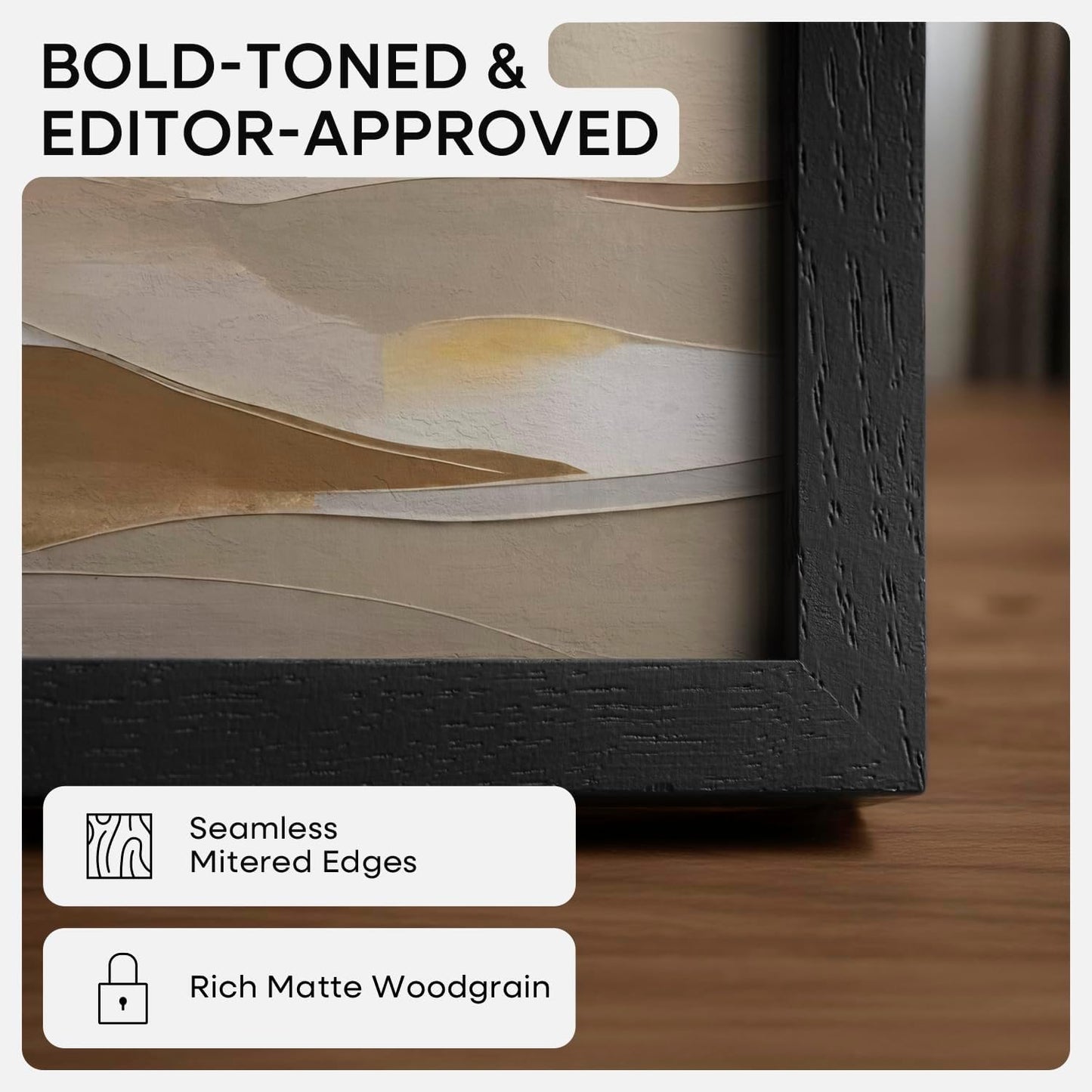 Homeforia 11x15 Picture Frame Black Wood, High End Oak 11x15 Poster Frames with Mat 8.5x11, 11 x 15 Wooden Frames Matted to 8.5 x 11 inch Photo, 15x11 Hanging Frame, Tempered Glass, Wall Kit, Set of 1
