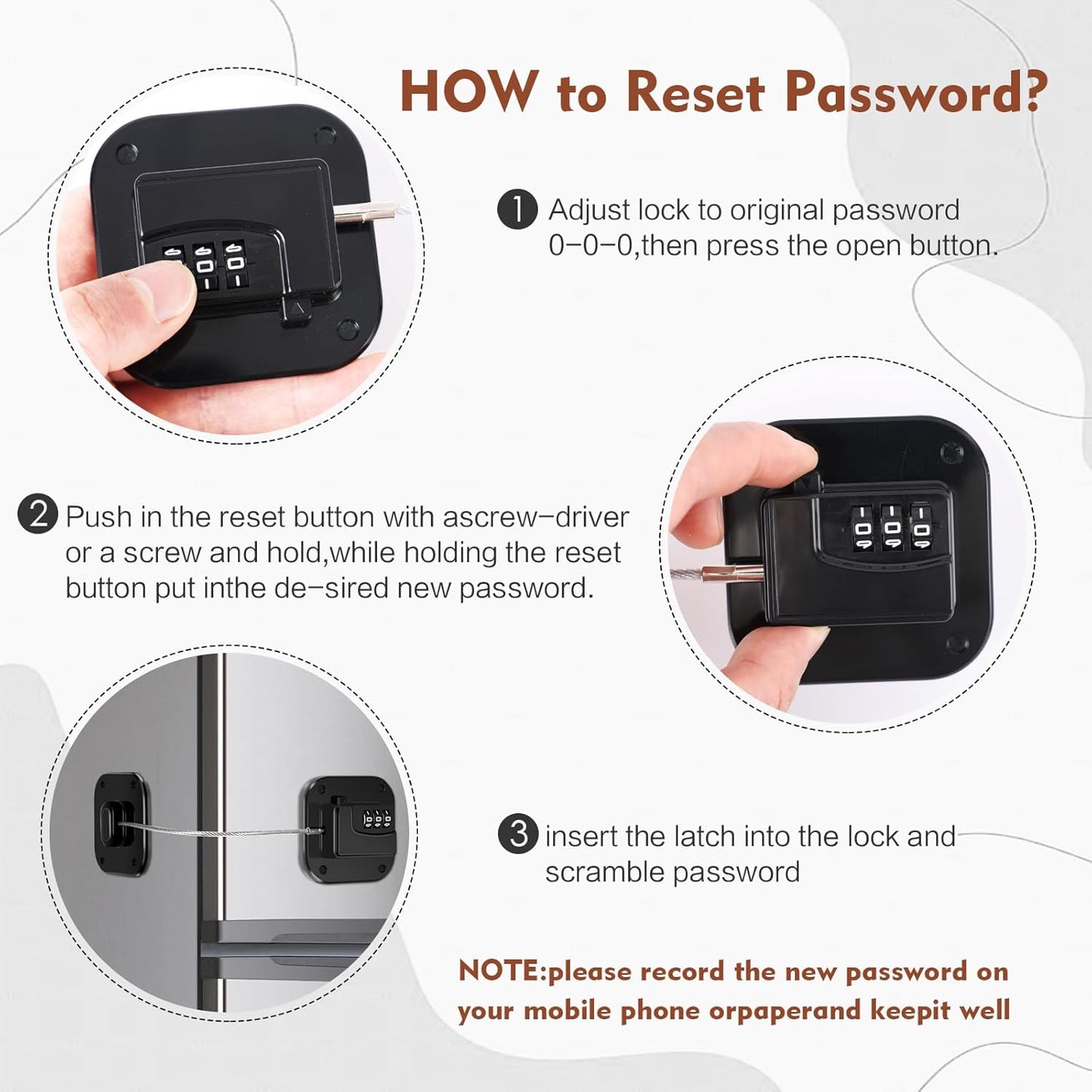 Refrigerator Lock, Combination Lock for Refrigerator Cabinets