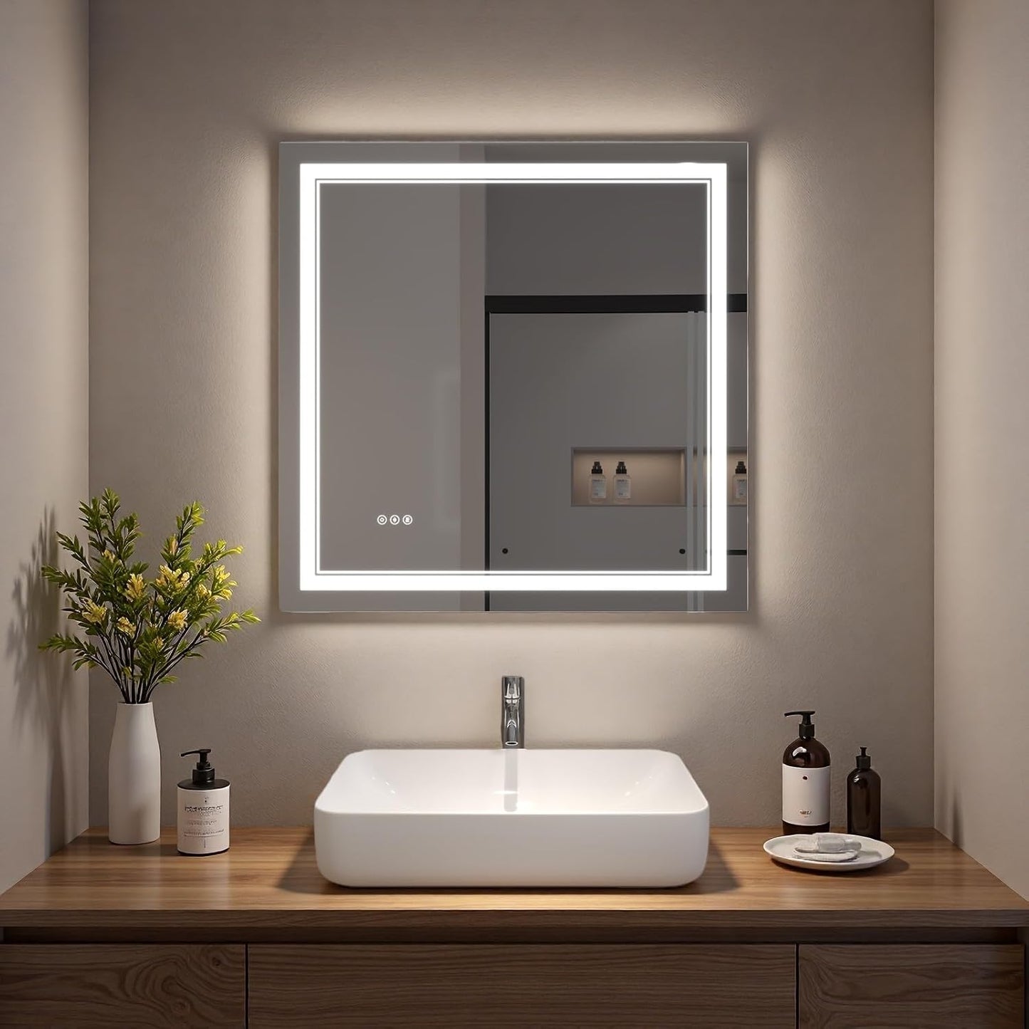 LED Bathroom Mirror with Lights, Wall Mirrors