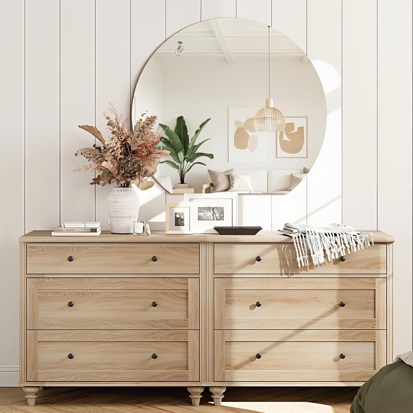 Half Moon Bathroom Mirror 32", Modern Frameless Wall Mirror, Hanging Decorative Vanity Mirror, Minimalist Explosion Proof Semi Circle Mirror for Living Room Bedroom Entryway, Down Cut