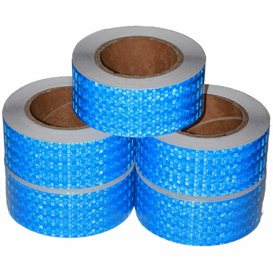 Blue Reflective Tape 2 inch Wide, Outdoor Waterproof High Visibility Warning Industrial Marking Tape, Safety Stickers (68 feet,5 Rolls)