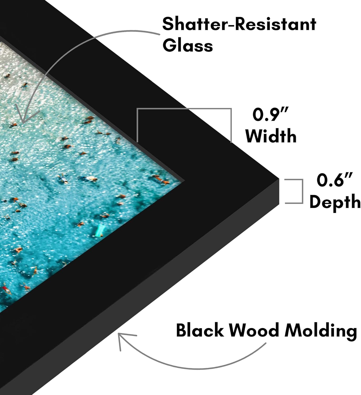 Americanflat 11x11 Picture Frame with Shatter-Resistant Glass - Signature Collection - Gallery Style Frames Made of Engineered Wood - Square Frame for Wall Display - Black