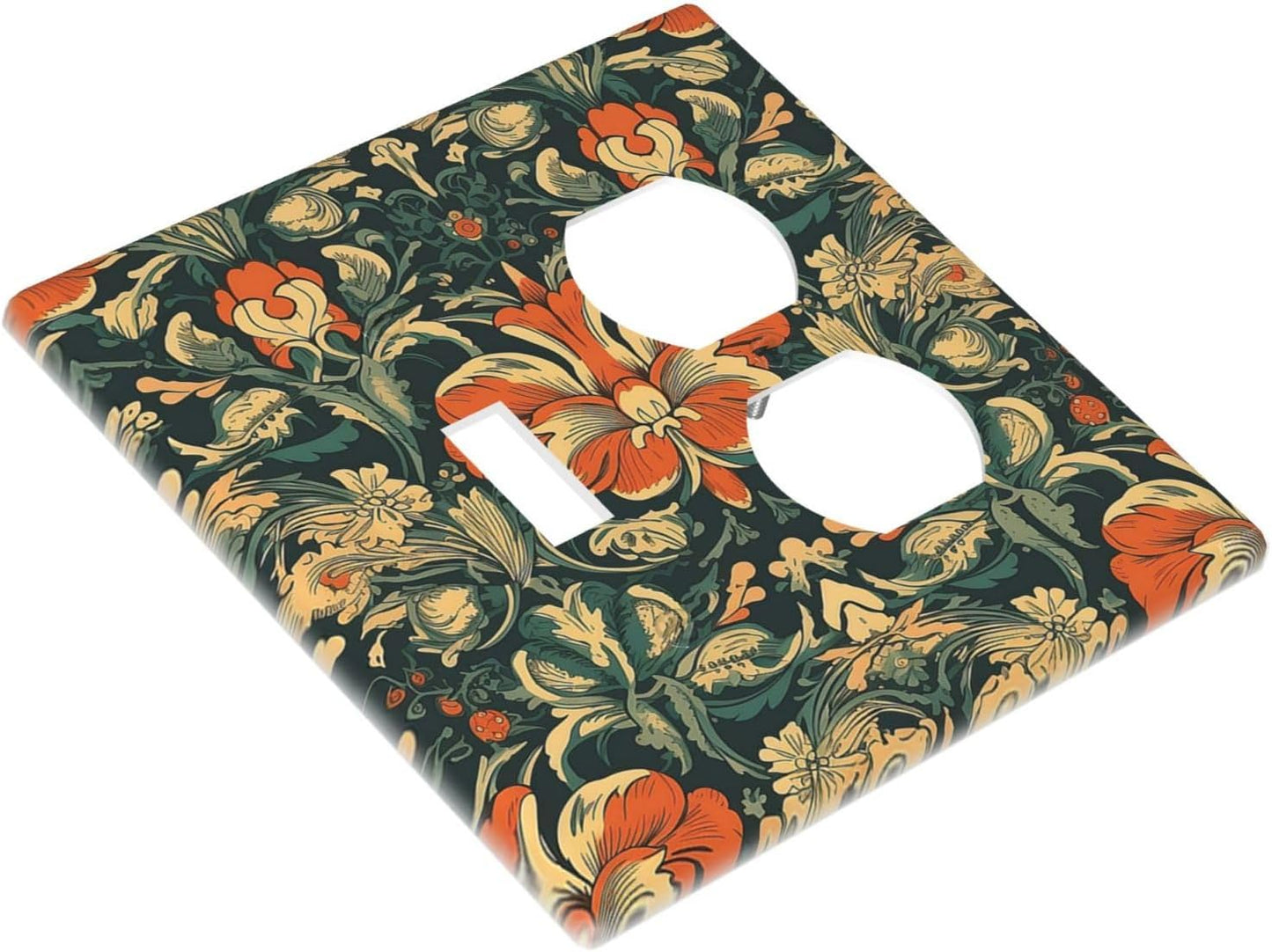 Wallplates William Morris Abstract Floral Plant Pattern Orangeyellowgreen 1 Toggle 1 Duplex Switch Plate Electrical GFCI Faceplate Decorative Light Switch Covers for Bedroom living Room