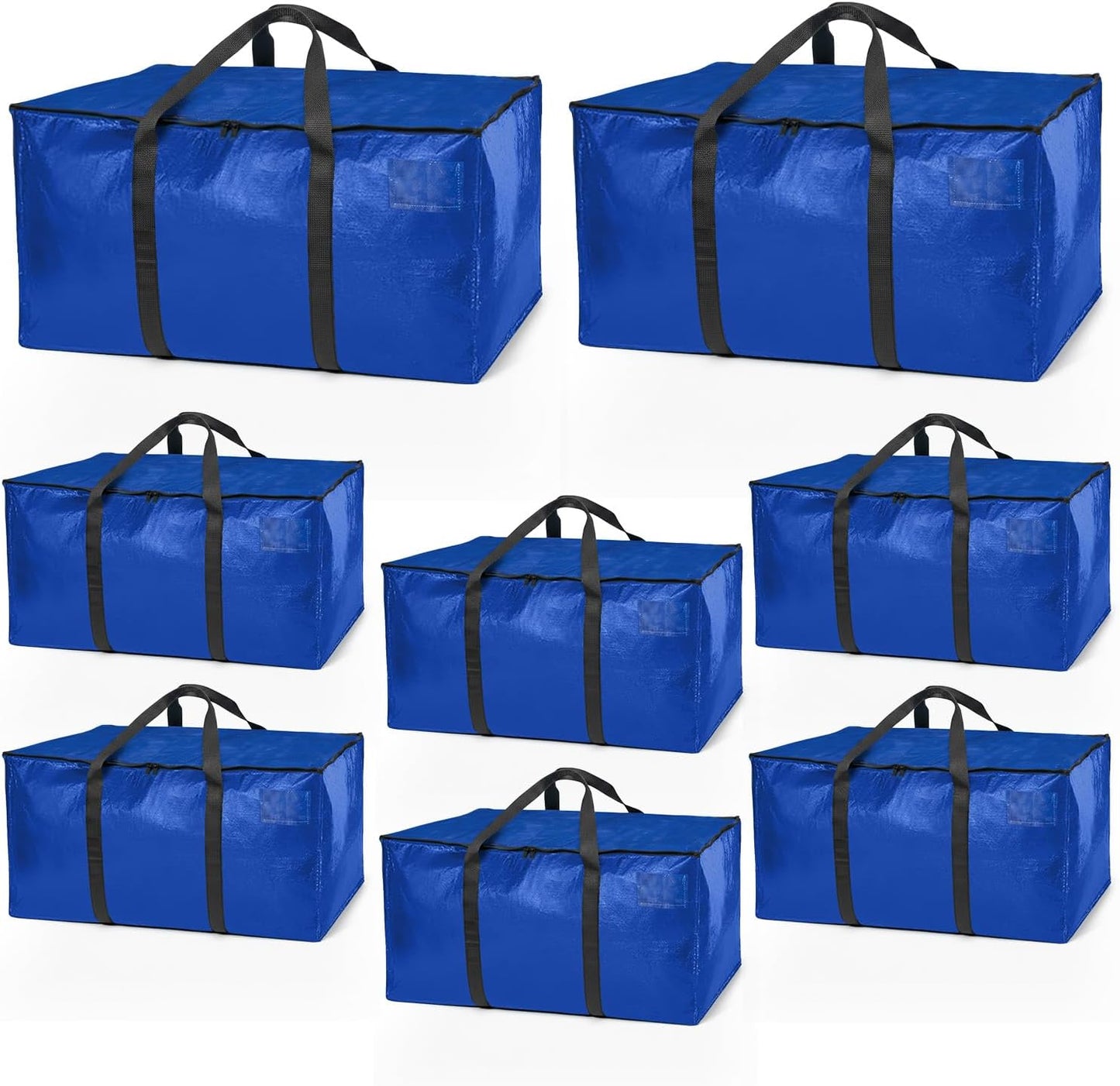 ClearSpace Heavy Duty Moving Bags or Storage Bag – Large Moving Boxes with Backpack Straps, Zippers & Handles – Perfect for Moving, College Dorm, Traveling, Camping, Christmas Decorations, 8 Pack