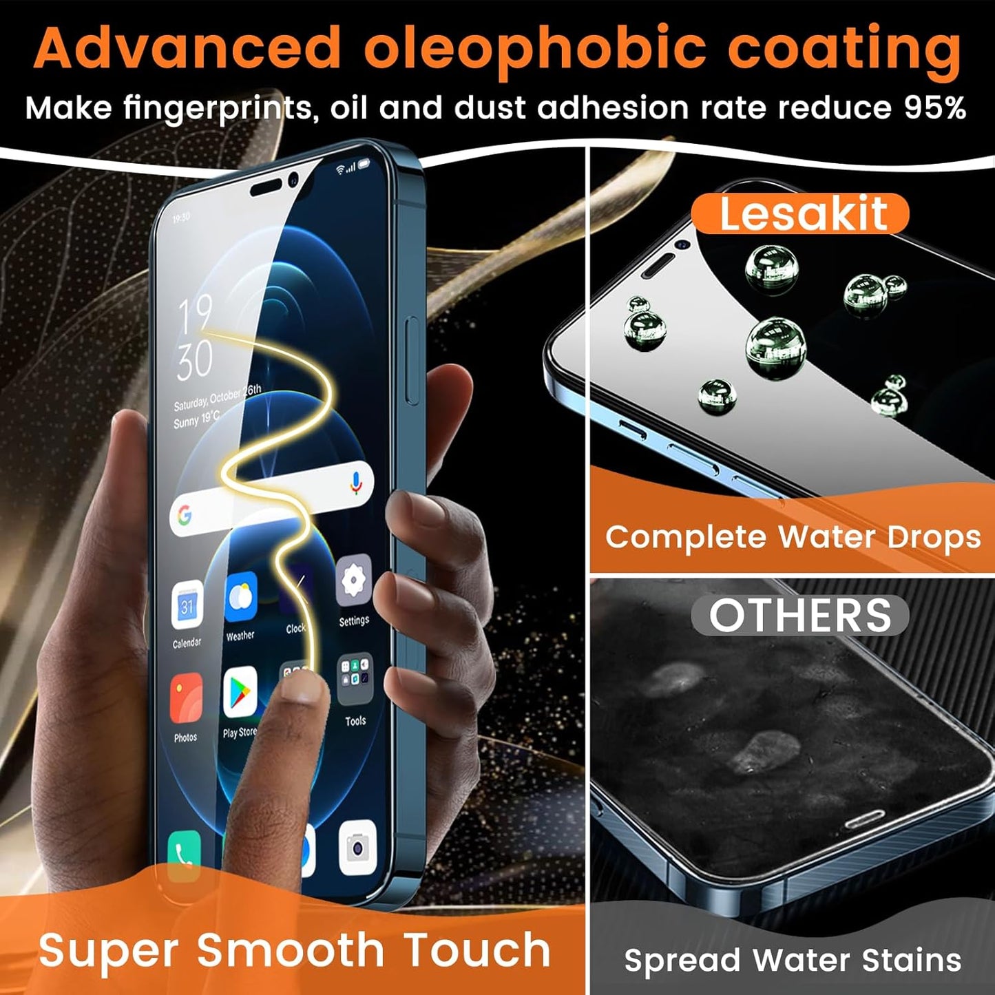 3+3 Pack Privacy Screen Protector for iPhone 12 Pro Max 6.7-Inch with 3 Pack Camera Lens Protector, Anti Spy Tempered Glass Film 9H Hardness Bubble Free Case Friendly