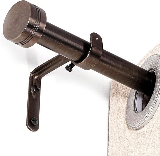 Adjustable Curtain Rods-18 to 144 Inches,1 Inch Modern Metal Drapery Rods, Adjustable Heavy Duty Curtain Pole with Simple End Caps