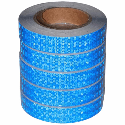 Blue Reflective Tape 1 inch Wide, Outdoor Waterproof High Visibility Warning Industrial Marking Tape, Safety Stickers (68 feet,5 Rolls)