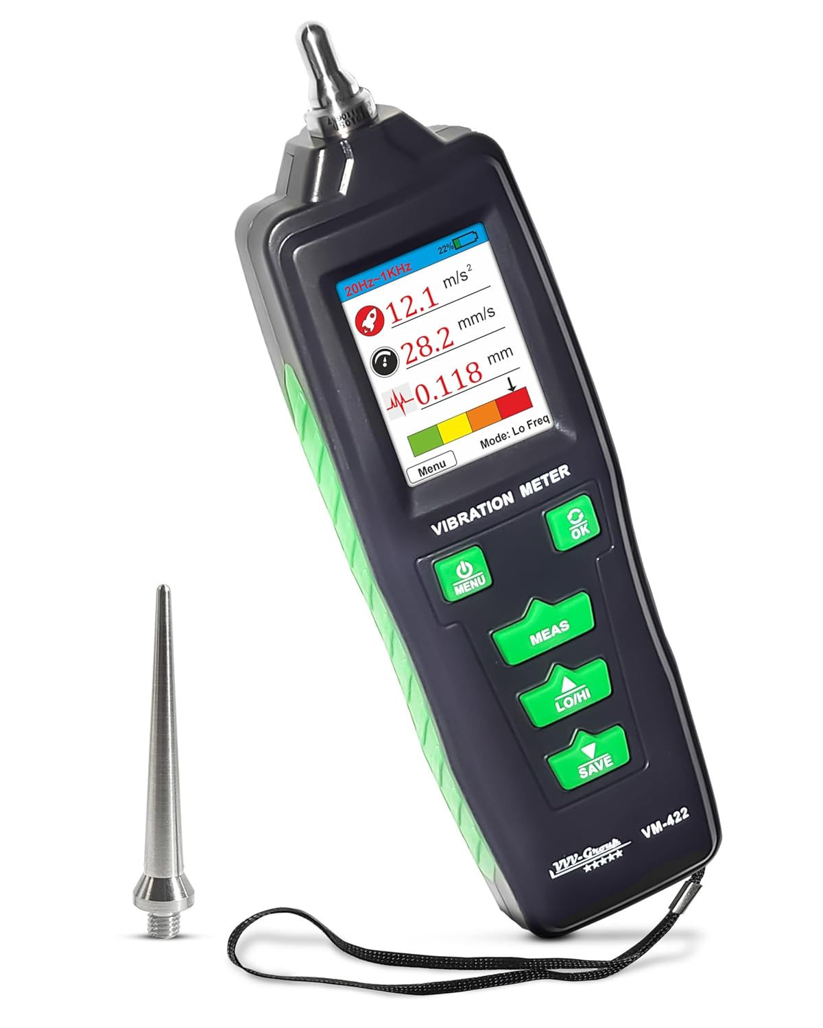 Vibration Meter VM-422 Digital Vibrometer Handheld Vibration Analysis Equipment Acceleration Velocity Displacement Measurement