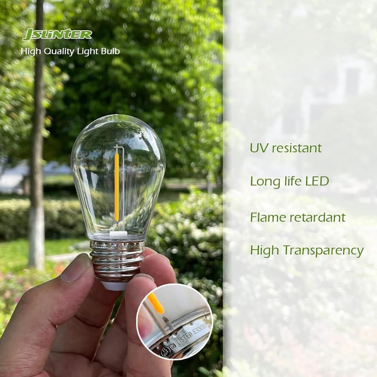 Jslinter 30-Pack LED String Light Bulbs Replacement, 1W E26 Vintage Bulbs, 2200K Warm White, Indoor/Outdoor String Lights for Wedding, Party, Xmas Decor