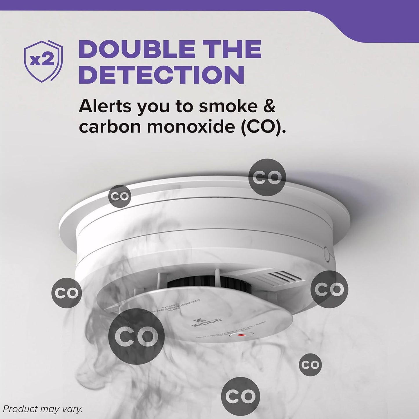 Kidde Hardwired Smoke & Carbon Monoxide Detector for Home, Voice Alerts, 2 AA Battery Backup, 3-Pack