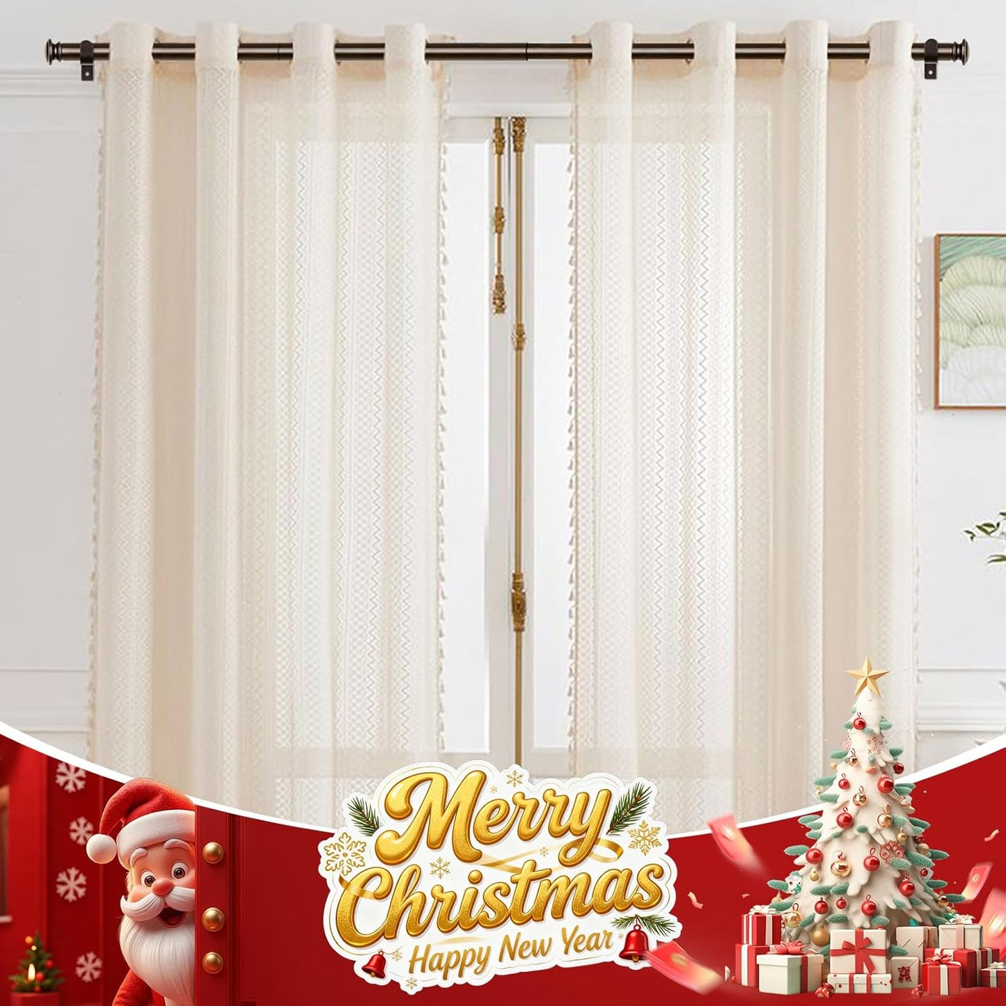 TONIAL Curtain Rods 32 to 58 Inch(2.6-4.8ft), Telescoping Splicing 3/4 Drapery Rods for Windows 20 to 53 Inch(1.7-4.4ft)32 to 58 Inch Decorative Single Rod with Small Cap Finial, Bronze