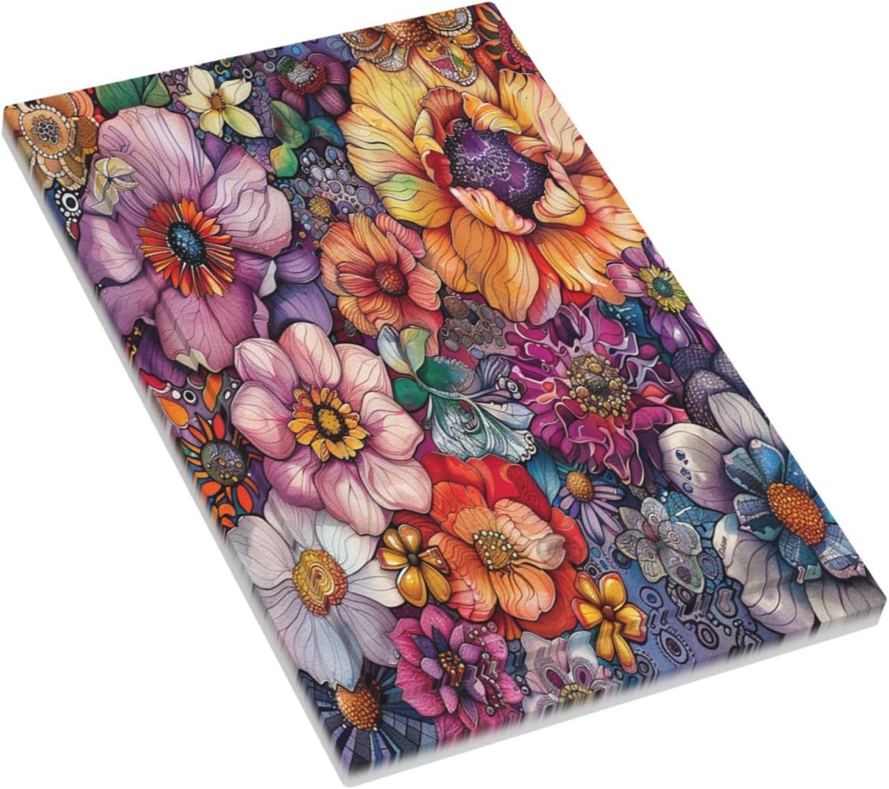 Light Switch Cover Plate Colorful Bohemian Flowers Vintage Boho Floral 1 Gang No Device Blank Electrical Wall Plates Faceplate Decorative Switch Plate for Bed Room living Room Decor
