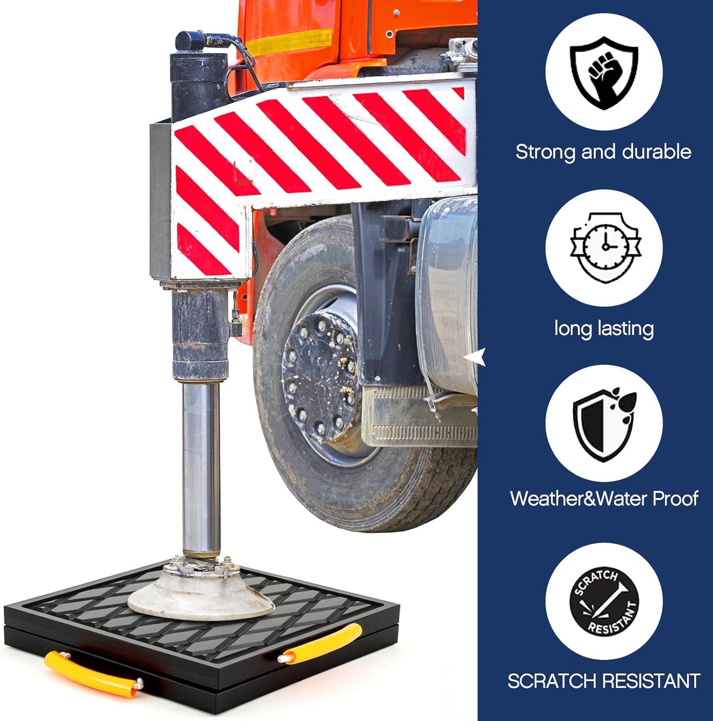2 Pcs Rv Jack Pads 18 x 18 x 1 Inch Rv Leveling Blocks with Handle Heavy Duty Leveling Jack Pads Stabilizer Blocks for Truck Trailer Crane