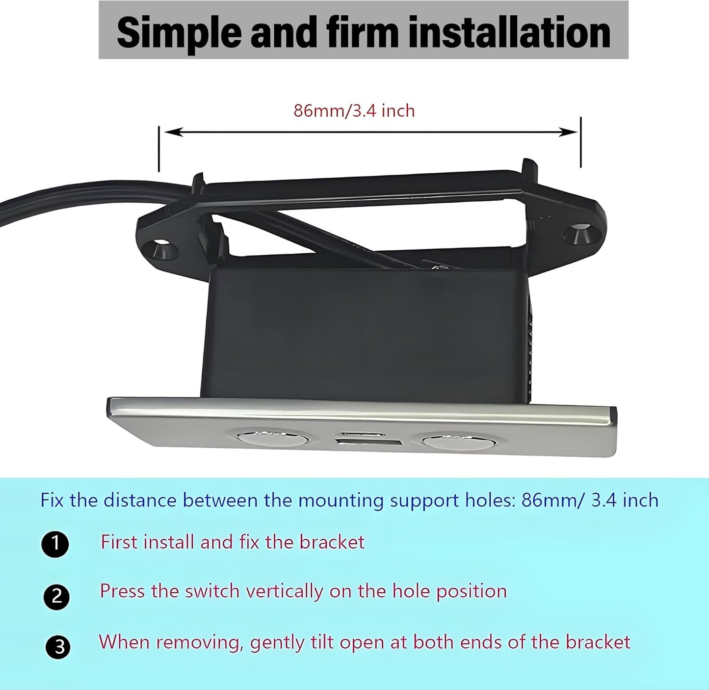 Electric Recliner Switch, Square 2Button 5Pin Chair Lift Controller,Compatible with Okin Limoss Lane Lazy Chair with USB Type C Charging Port,Electric Sofa Controller Stand