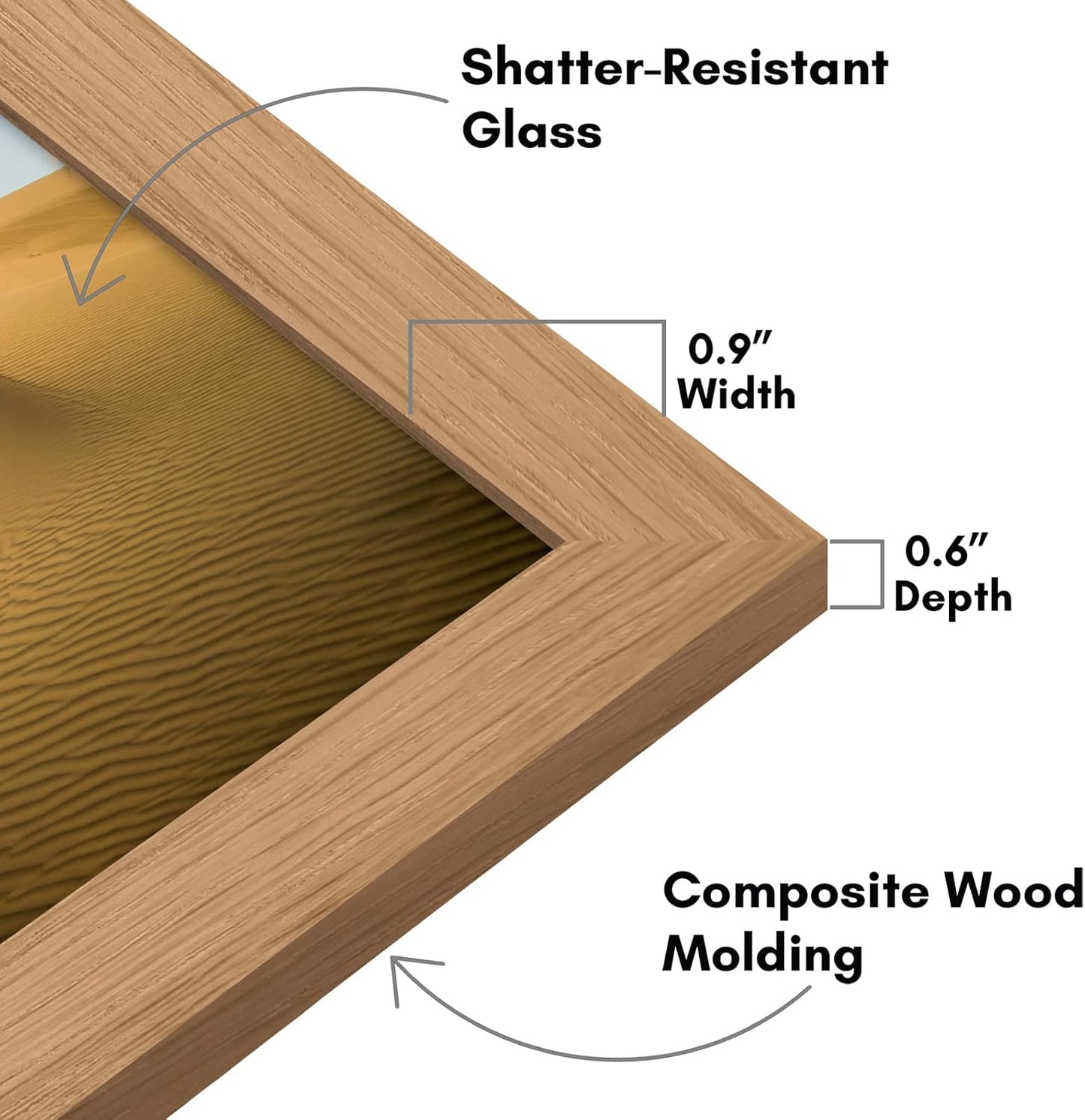 Americanflat 13x19 Picture Frame with Shatter-Resistant Glass - Signature Collection - Gallery-Style Frames Made of Engineered Wood - Photo Frame for Wall Display - Dark Oak
